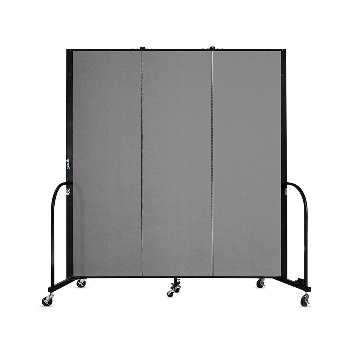 Screenflex Portable Room Dividers - 6 ft x 5 ft, Gray, 3 Panel - back