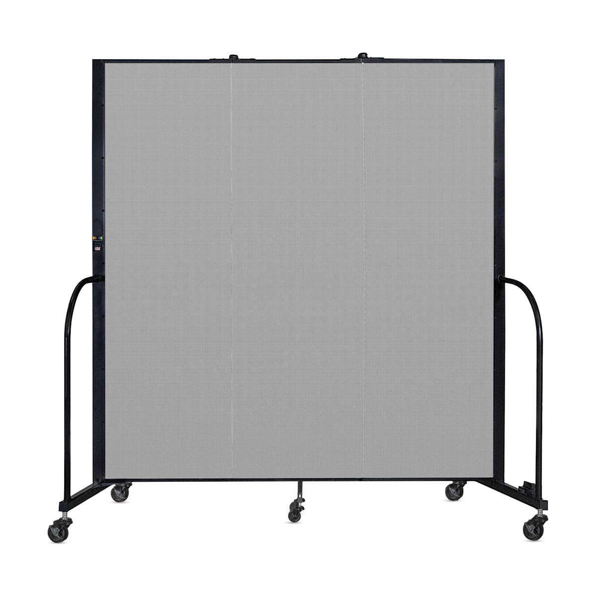 Screenflex Portable Room Dividers - 6 ft x 5 ft, Gray, 3 Panel - front