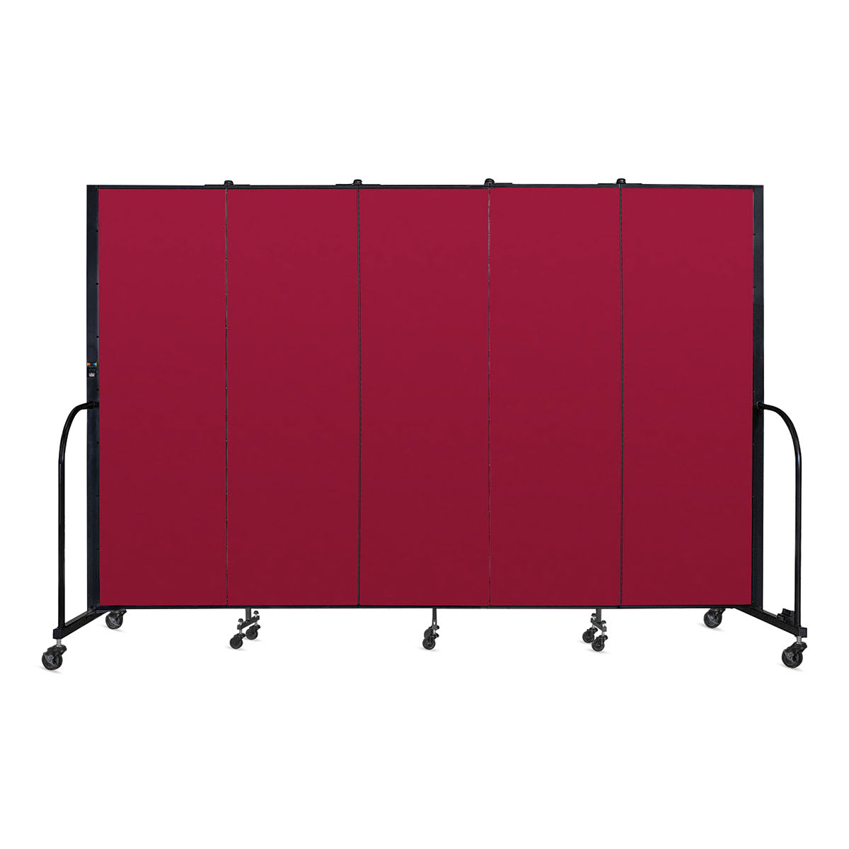 Screenflex Portable Room Dividers - 6 ft, Red, Portable, 5 Panel - front
