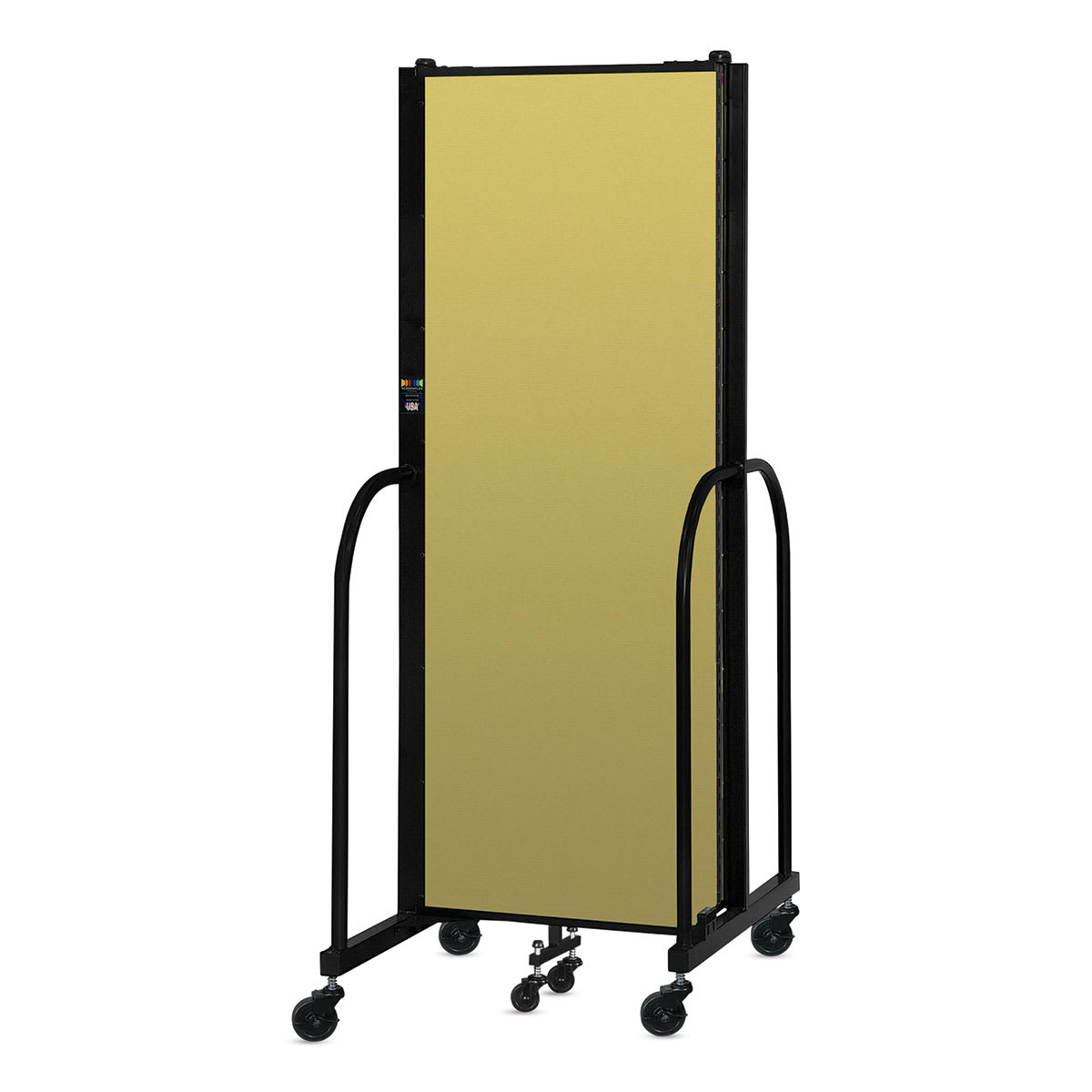 Screenflex Portable Room Dividers - 6 ft, Yellow, 3 Panel - completely folded