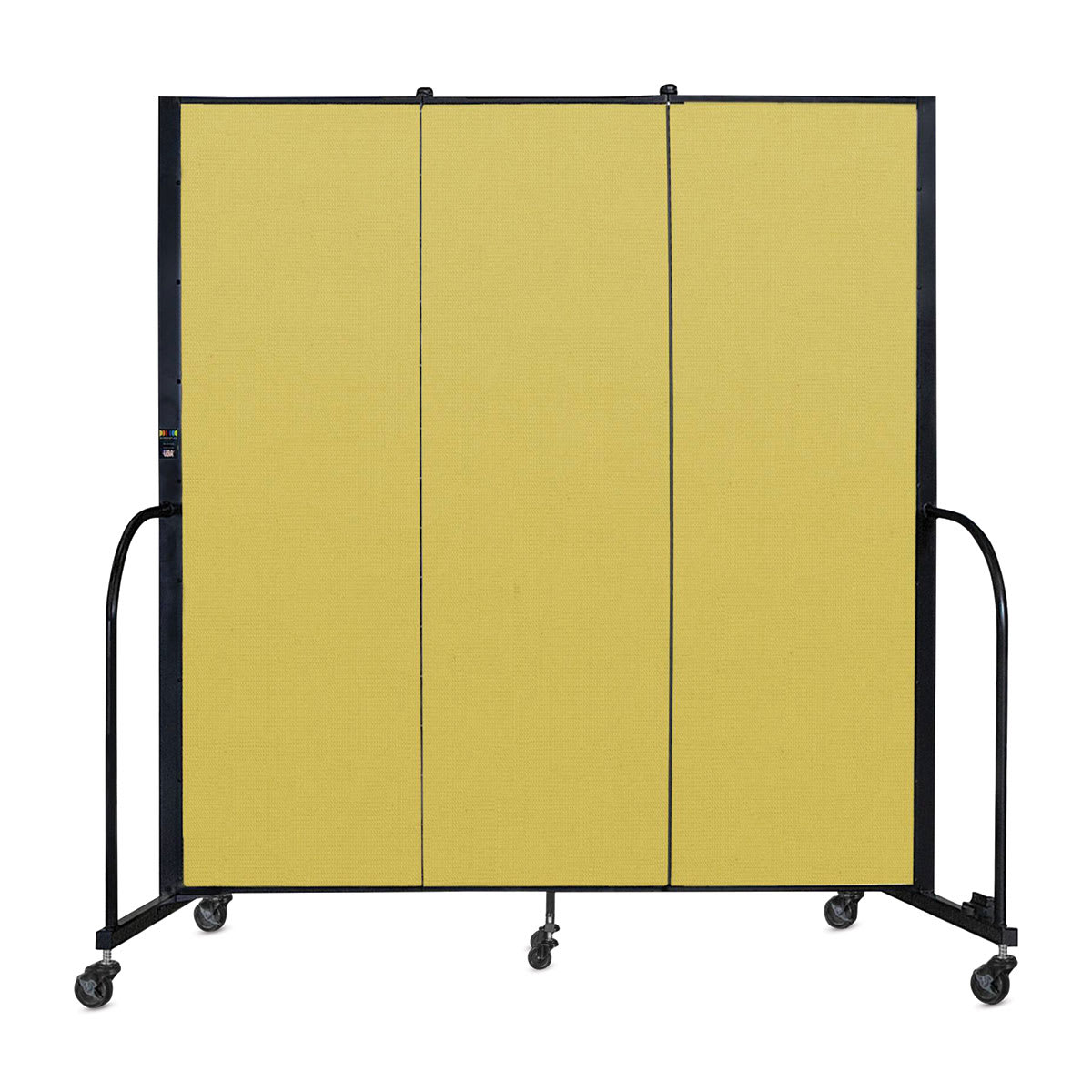 Screenflex Portable Room Dividers - 6 ft, Yellow, 3 Panel - back
