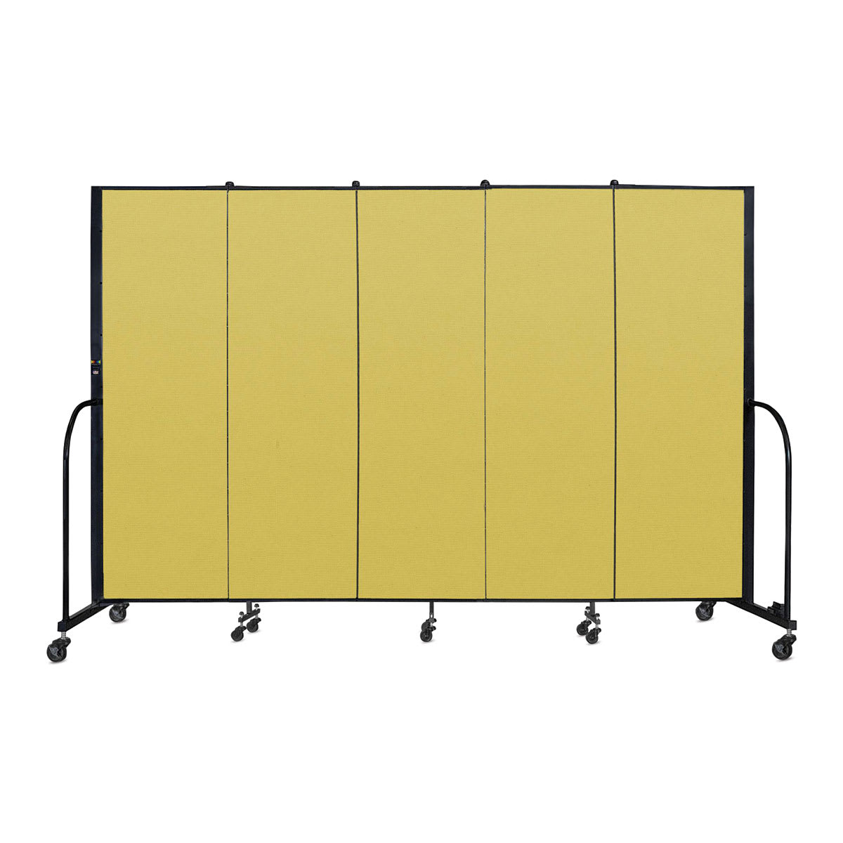 Screenflex Portable Room Dividers - 6 ft, Yellow, 5 Panel - back