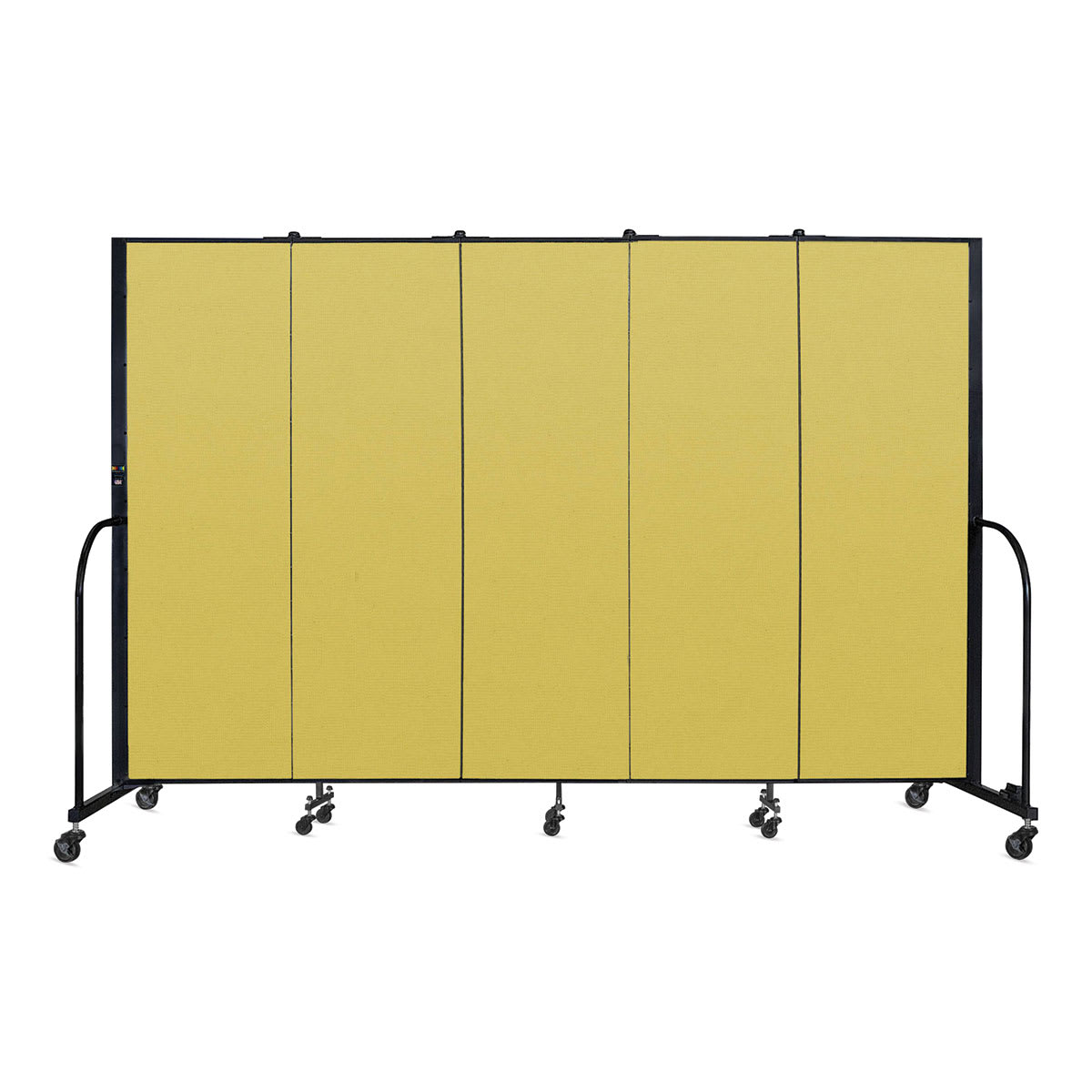Screenflex Portable Room Dividers - 6 ft, Yellow, 5 Panel - front