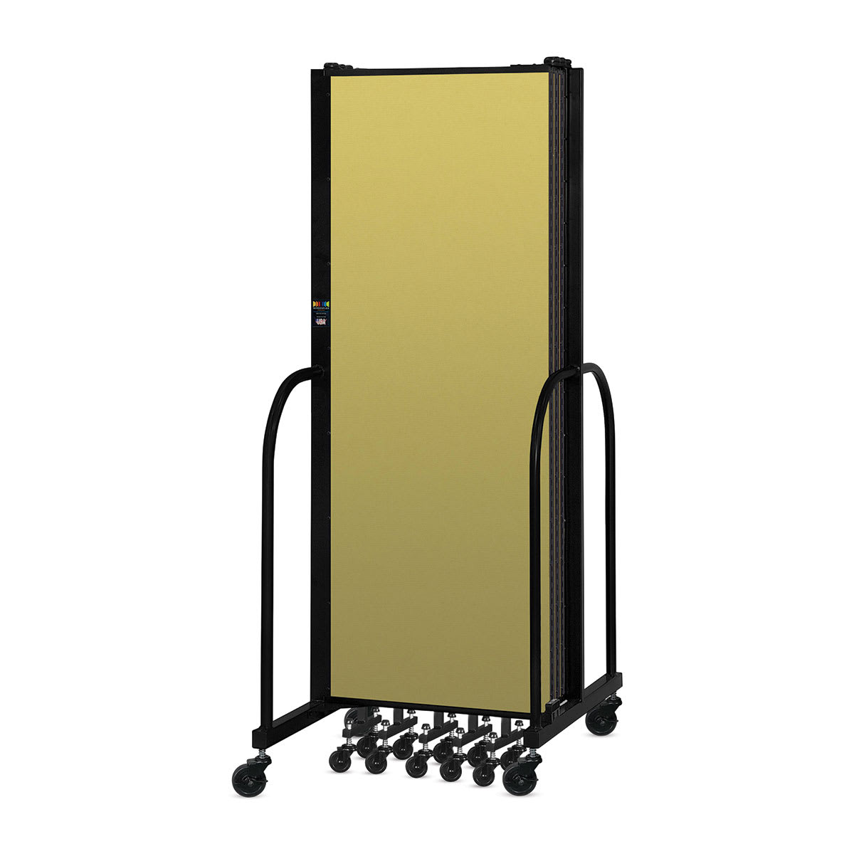 Screenflex Portable Room Dividers - 6 ft, Yellow, 7 Panel - completely folded