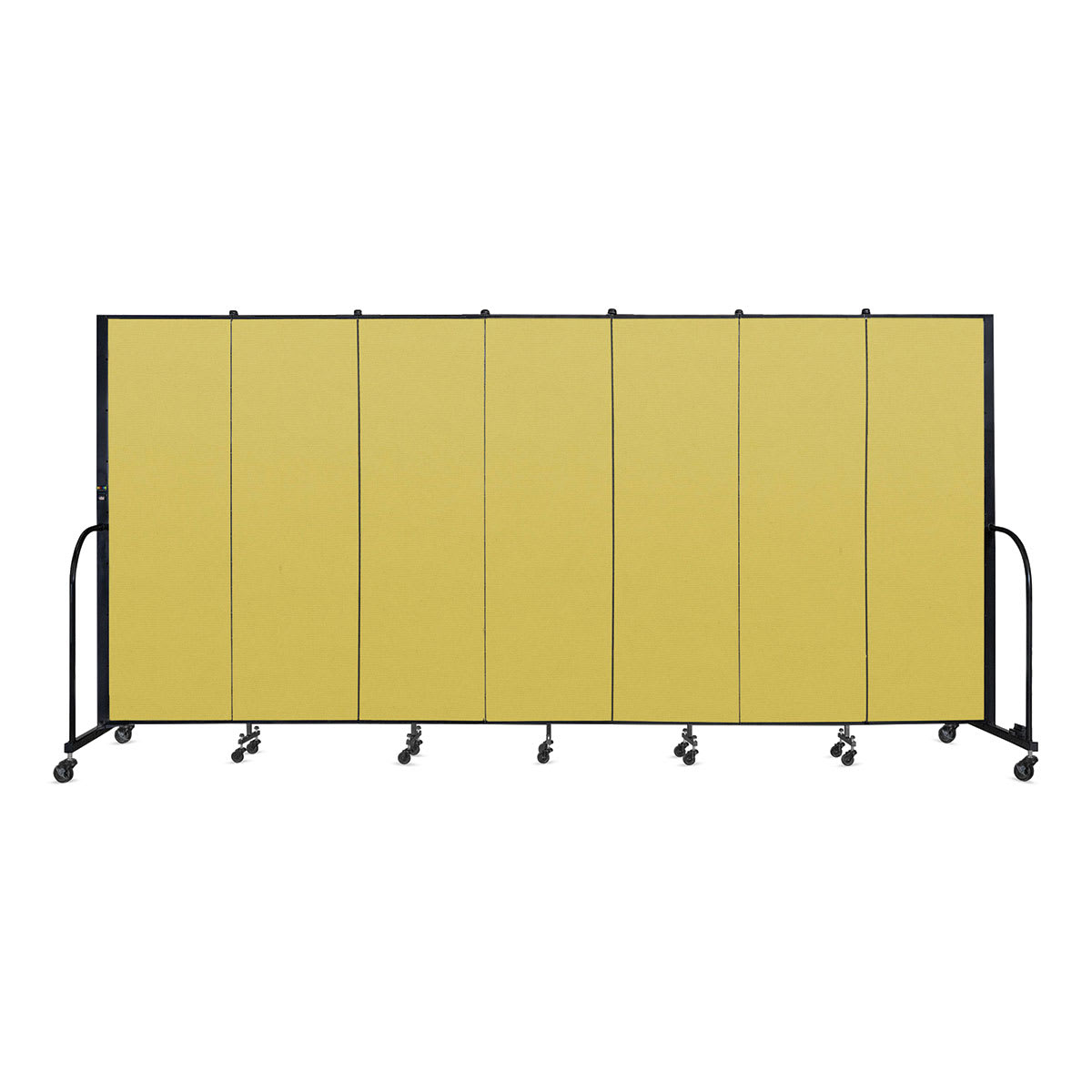 Screenflex Portable Room Dividers - 6 ft, Yellow, 7 Panel - front