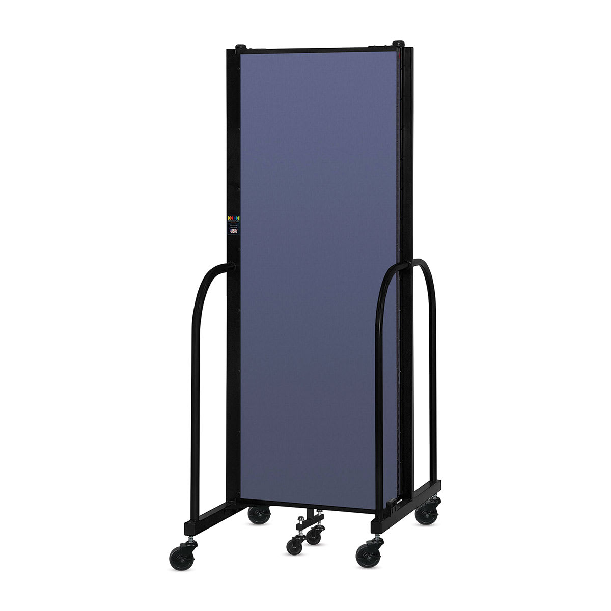 Screenflex Portable Room Dividers - 6 ft, Bright Blue, 3 Panel - completely folded