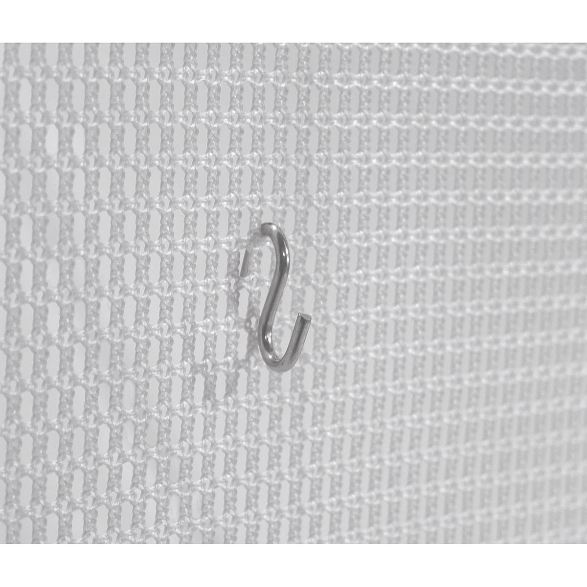 S hook hanging on the mesh panel