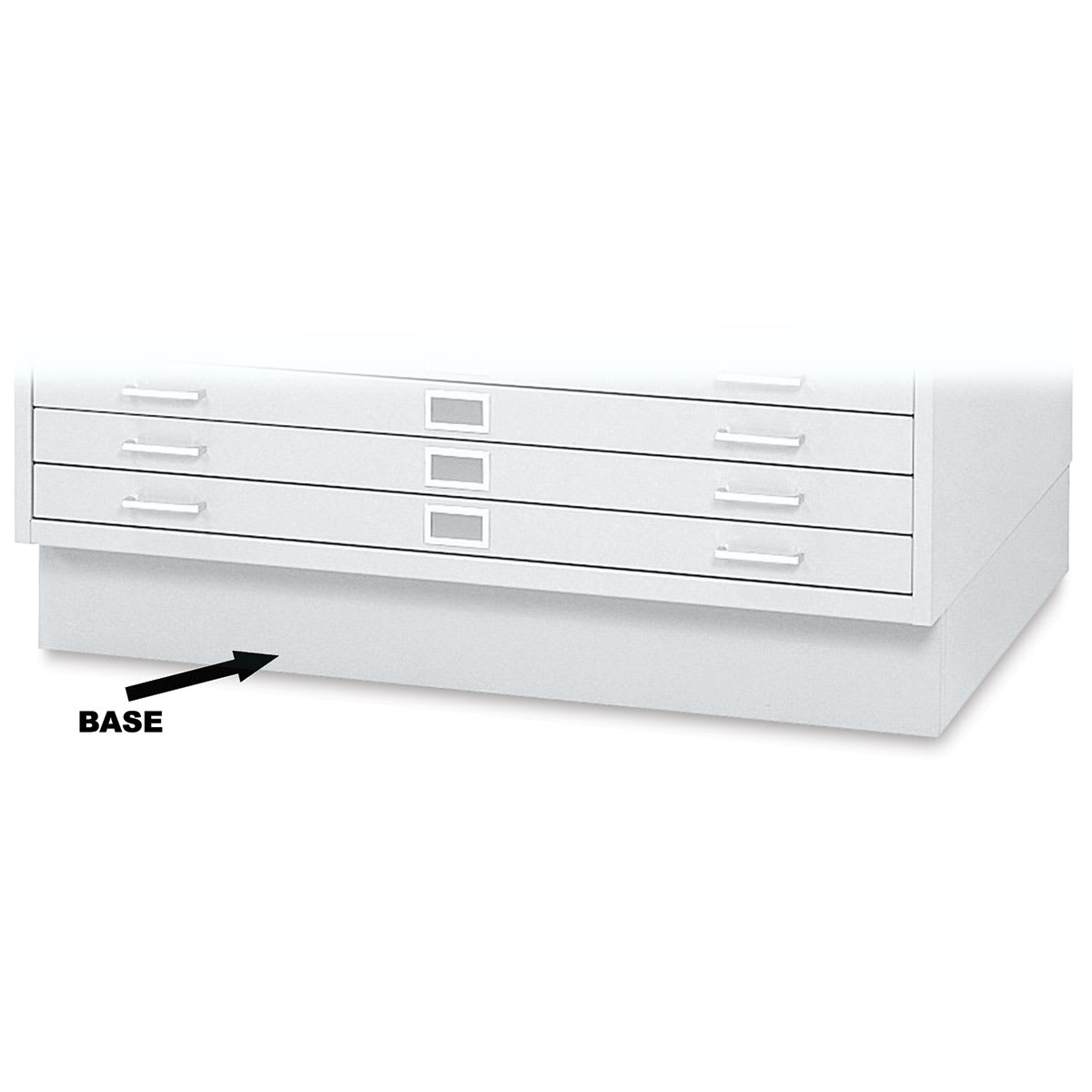 Safco 5-Drawer Steel File - White, Flat File Base, Medium