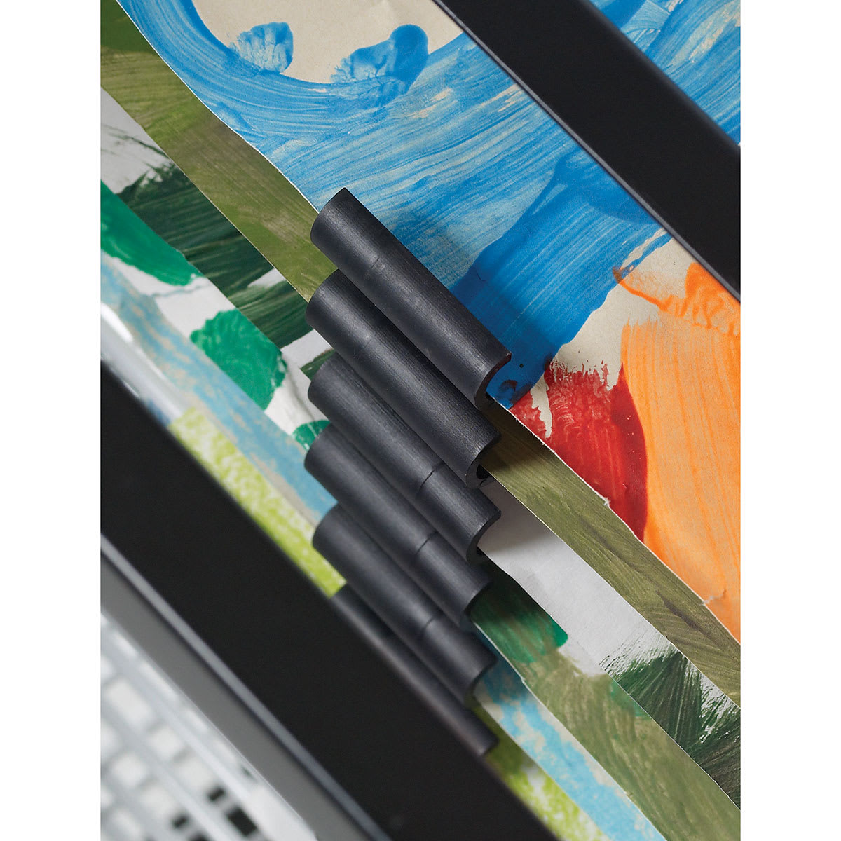Top view of drying artwork on Drying Rack