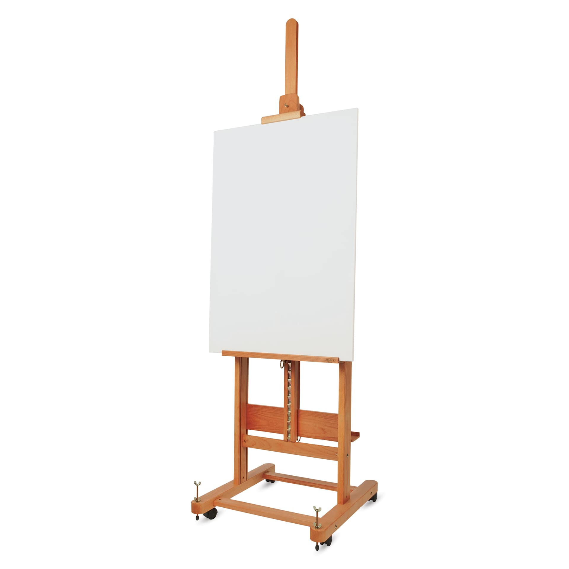 Mabef M-19 Double-Sided Studio Display Easel with blank canvas