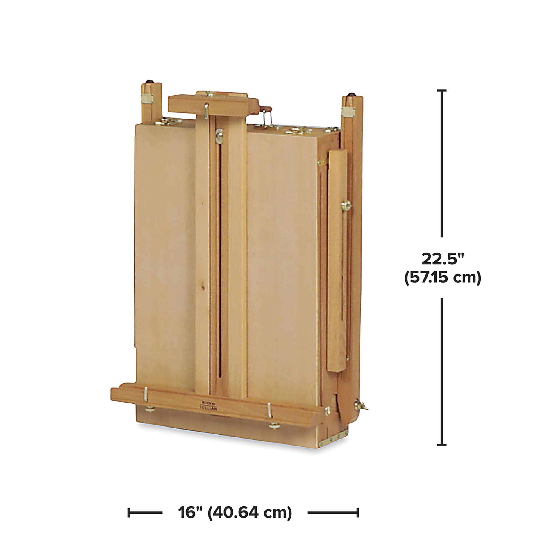 Blick French Easel by Jullian, dimensions chart of closed easel