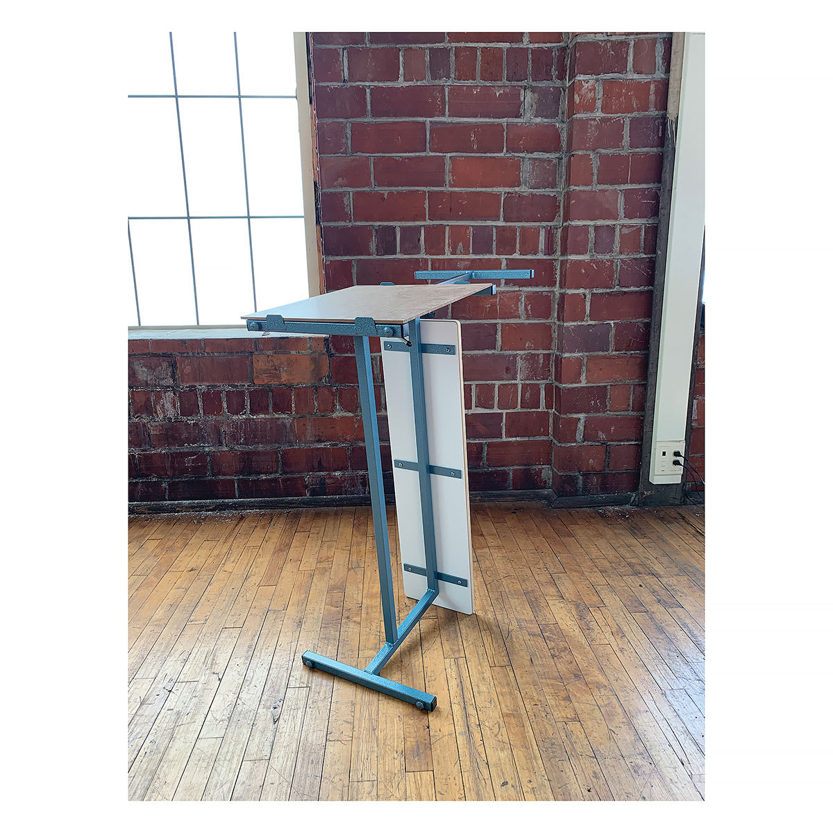 Klopfenstein 2-Way Art Pony - Shown upright on end for painting while standing (board not included)