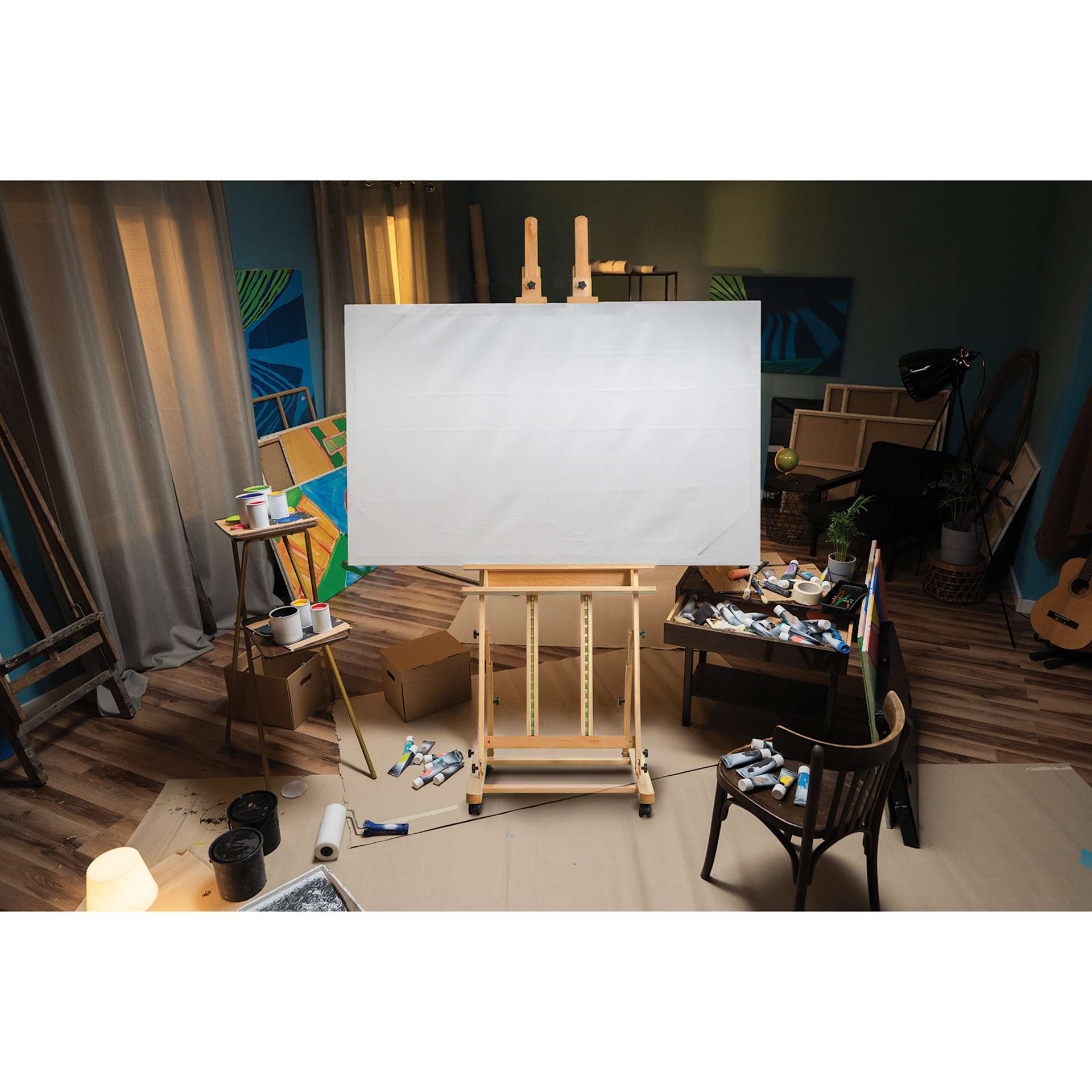 Blick Studio Heavy-Duty H-Frame Easel in a home studio.