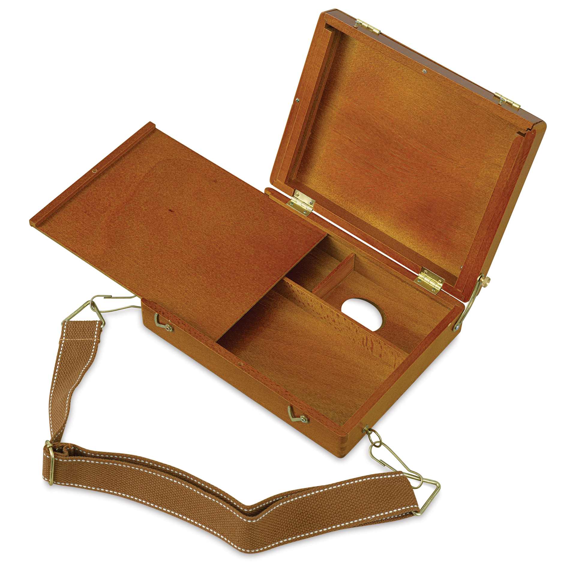 Utrecht Handheld Pochade Box, open with palette extended