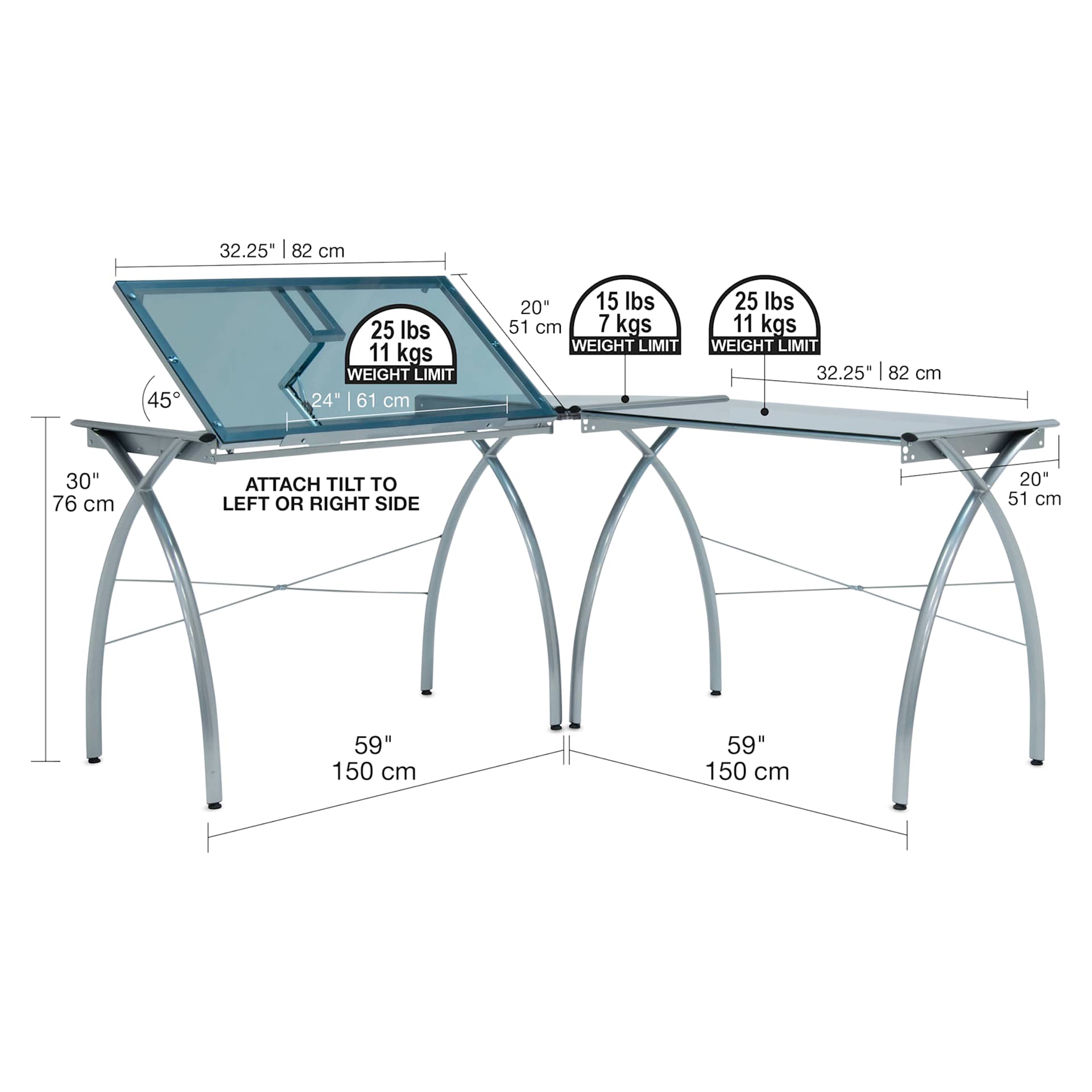Studio Designs Futura LS Workcenter with dimensions