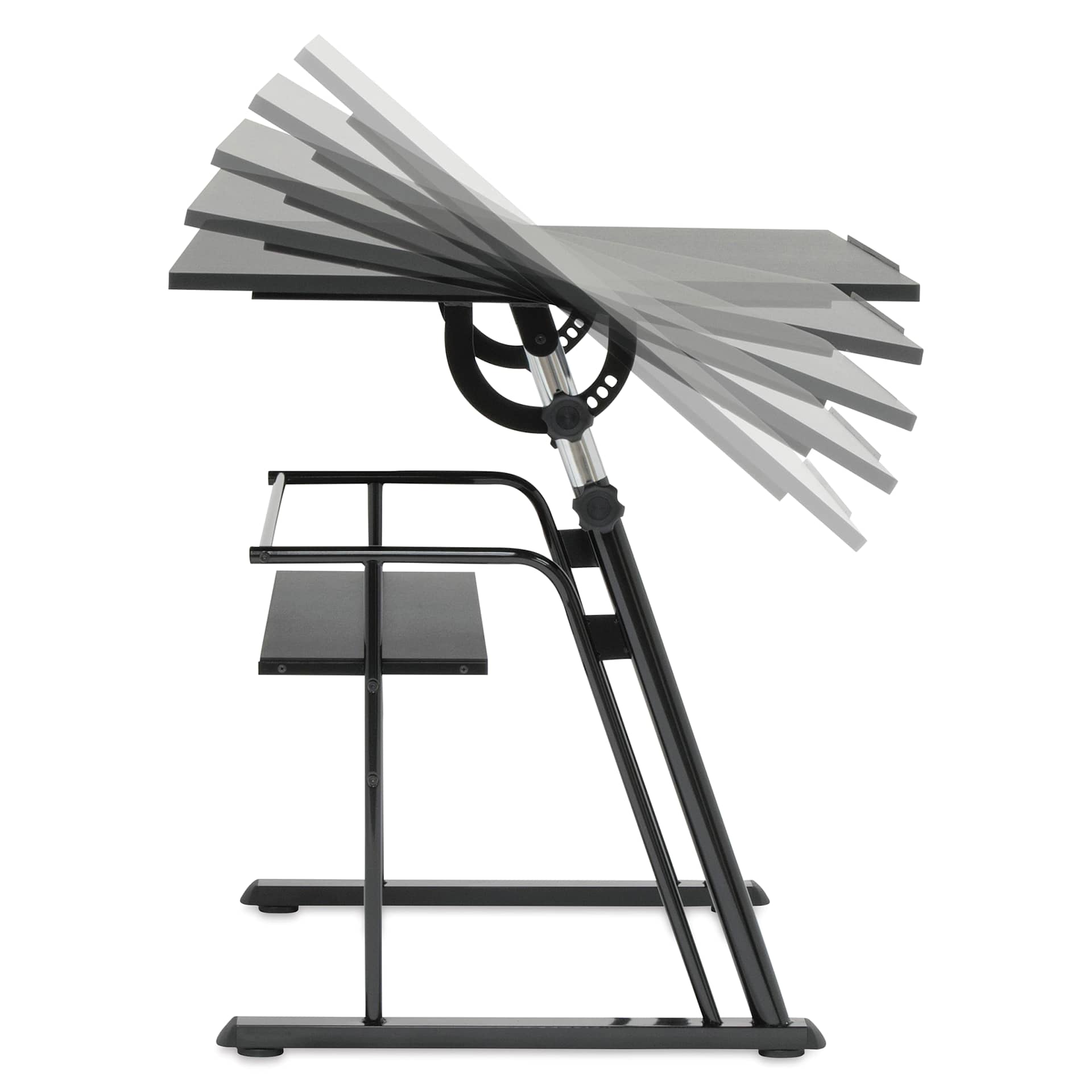 Studio Designs Zenith Drafting Table, demonstrating tilting of the table top