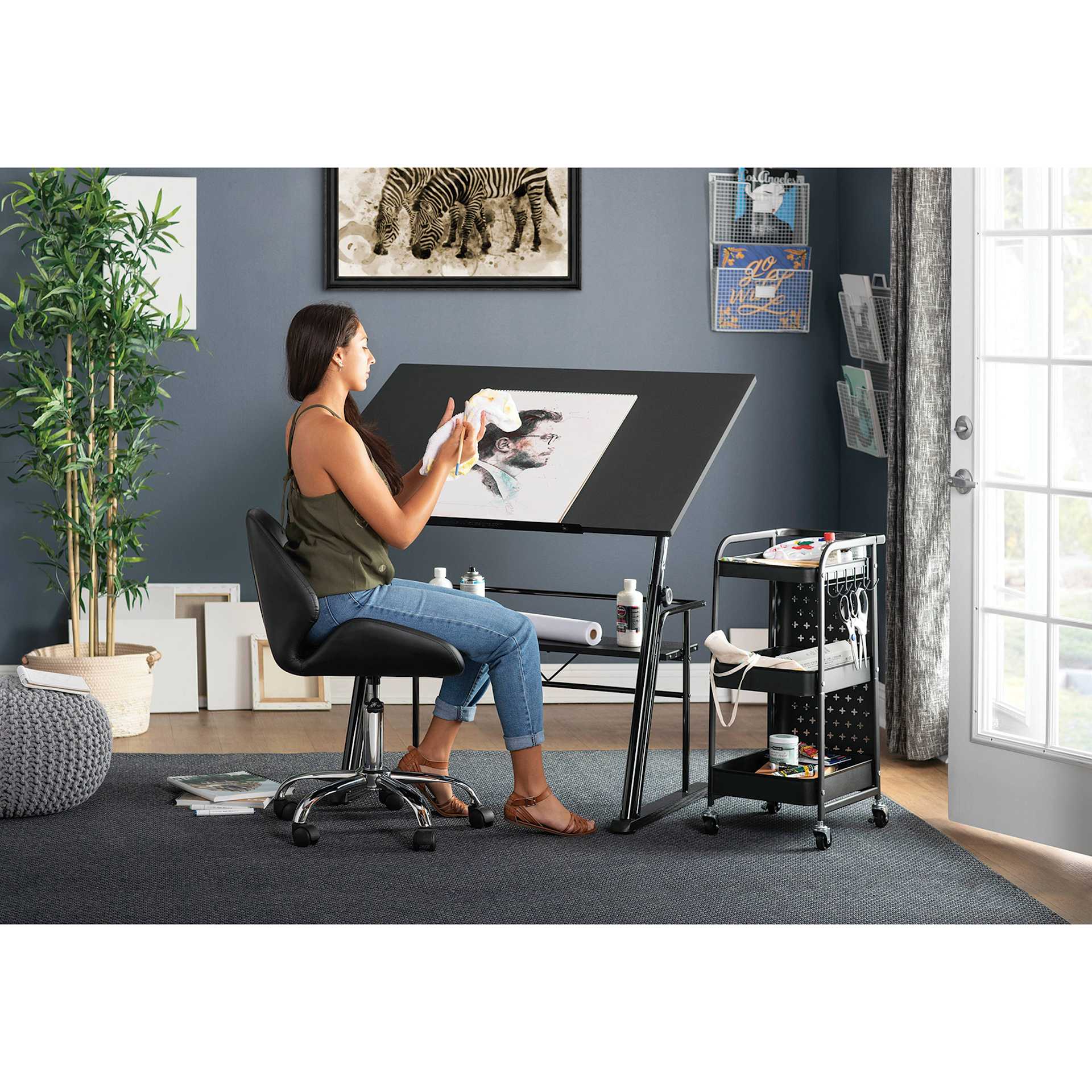 Studio Designs Zenith Drafting Table, adult using table