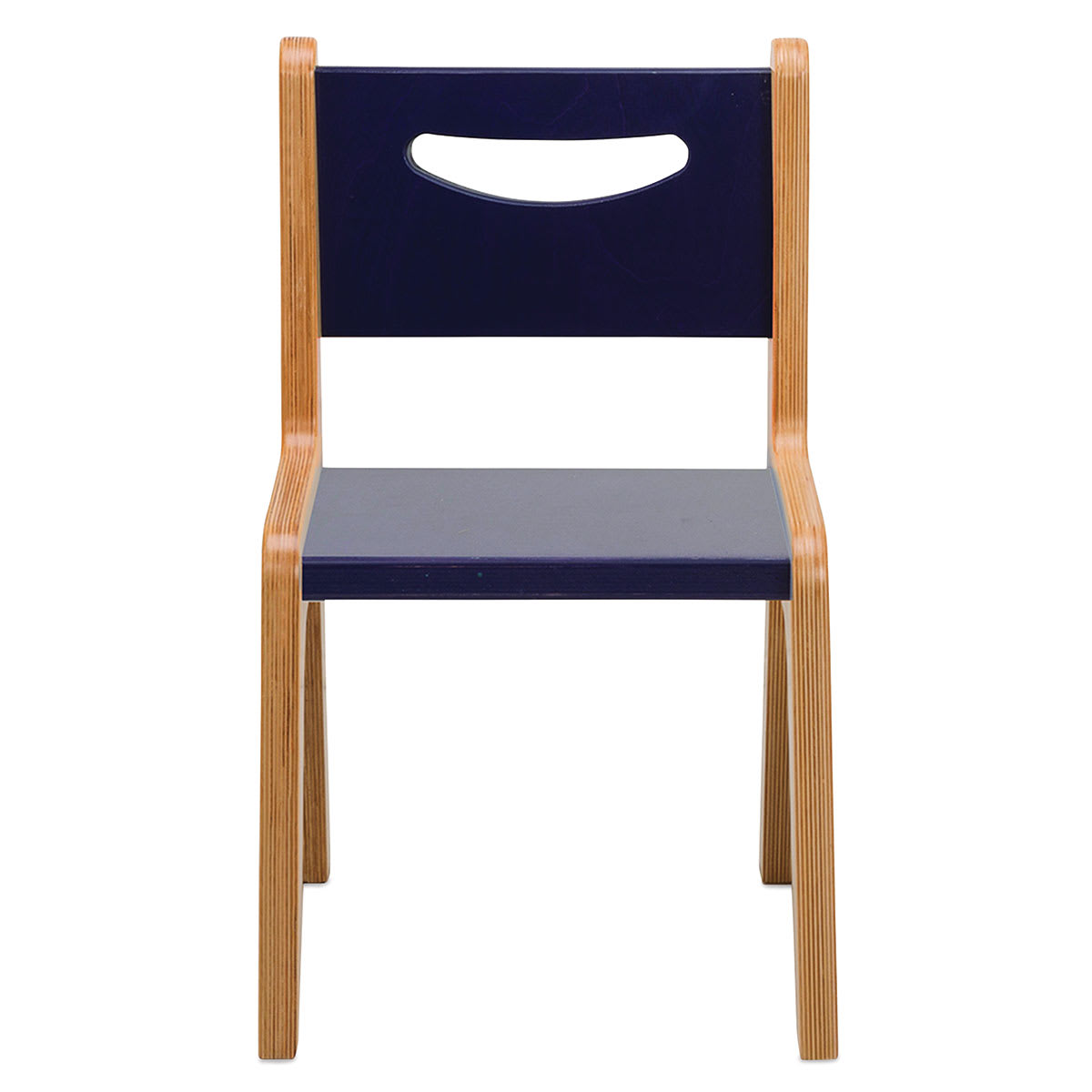 Whitney Brothers Plus Chairs-Front view with blue seat and back