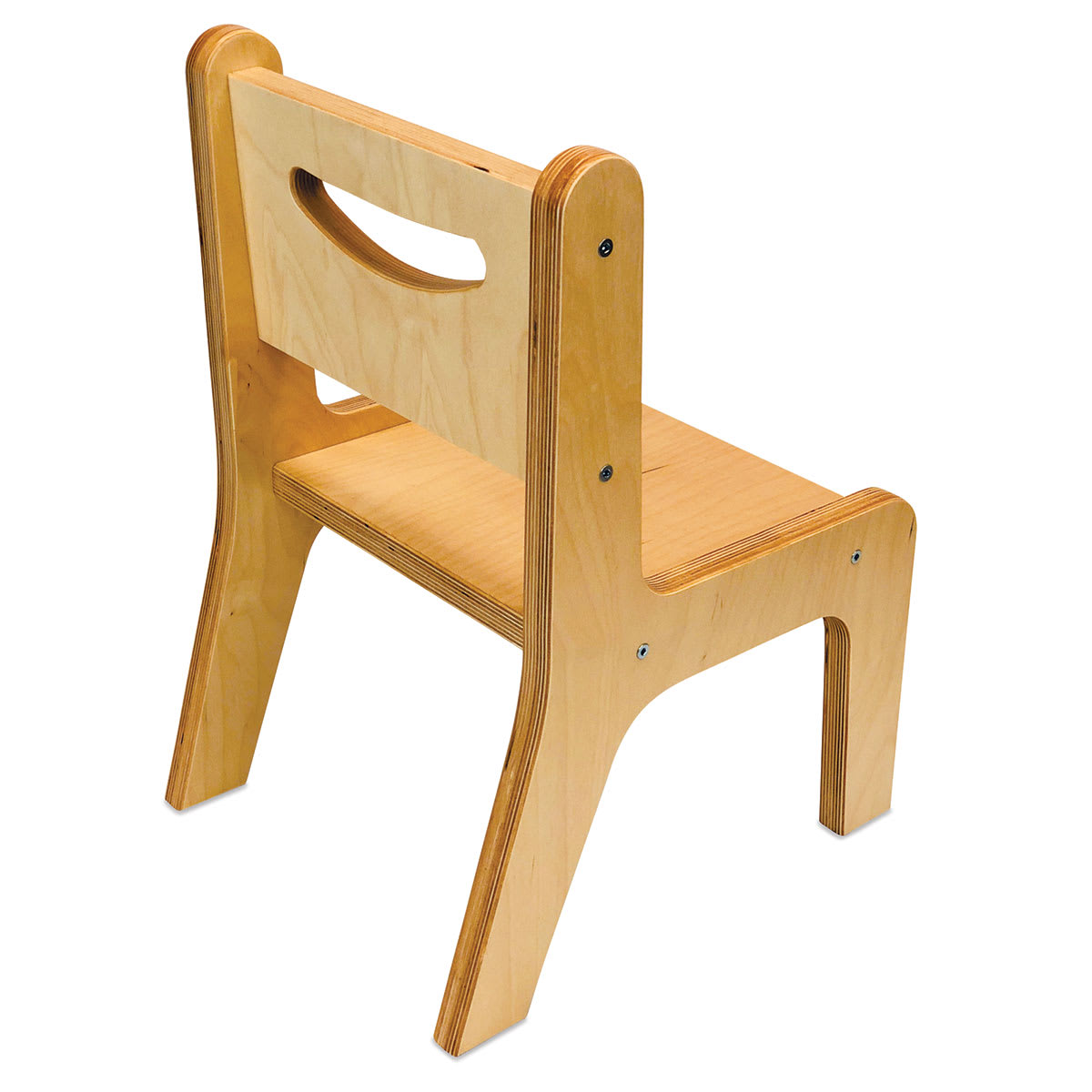 Whitney Brothers Plus Chairs-Rear angled view in natural finish
