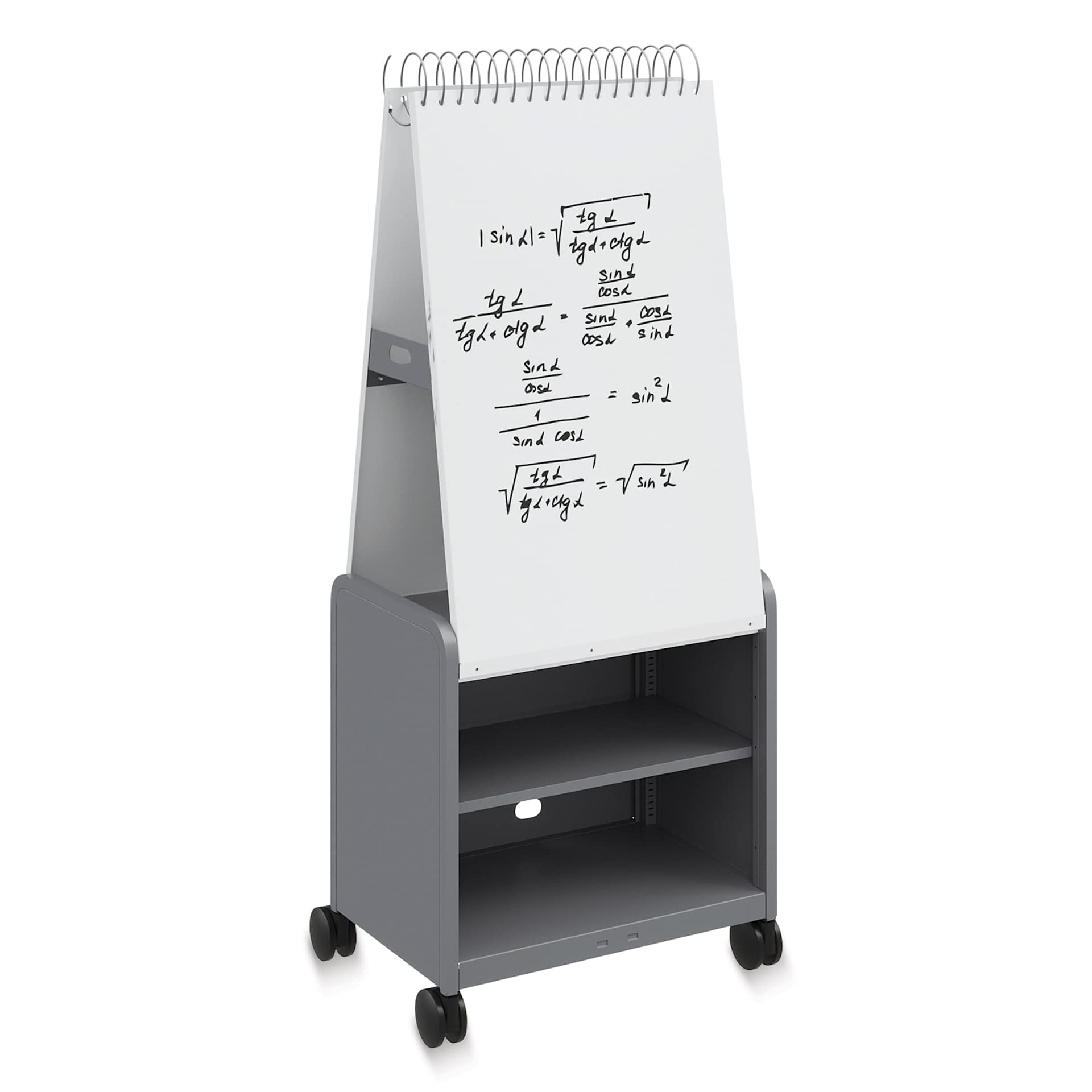 Smith Systems Cascade Spiral Noteboard Unit - Platinum, Shelves, No Doors