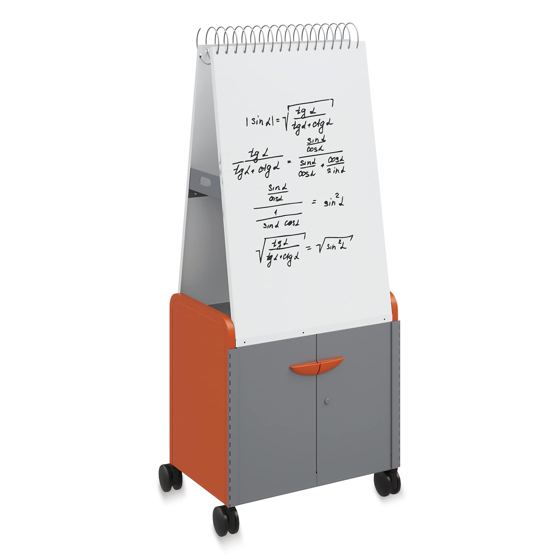 Smith Systems Cascade Spiral Noteboard Unit - Orange, 3" and 6" Totes, With Doors