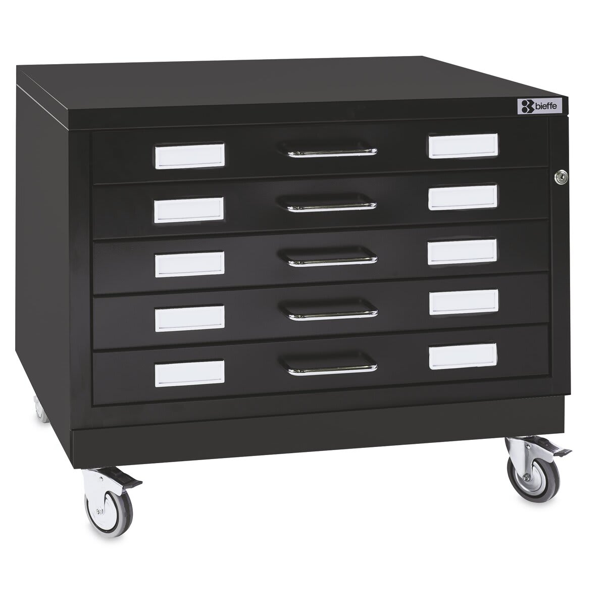 Bieffe BF Line Flat File - Black, 5-Drawer, A2, 16-1/2" x 29-1/2" x 20-3/4"