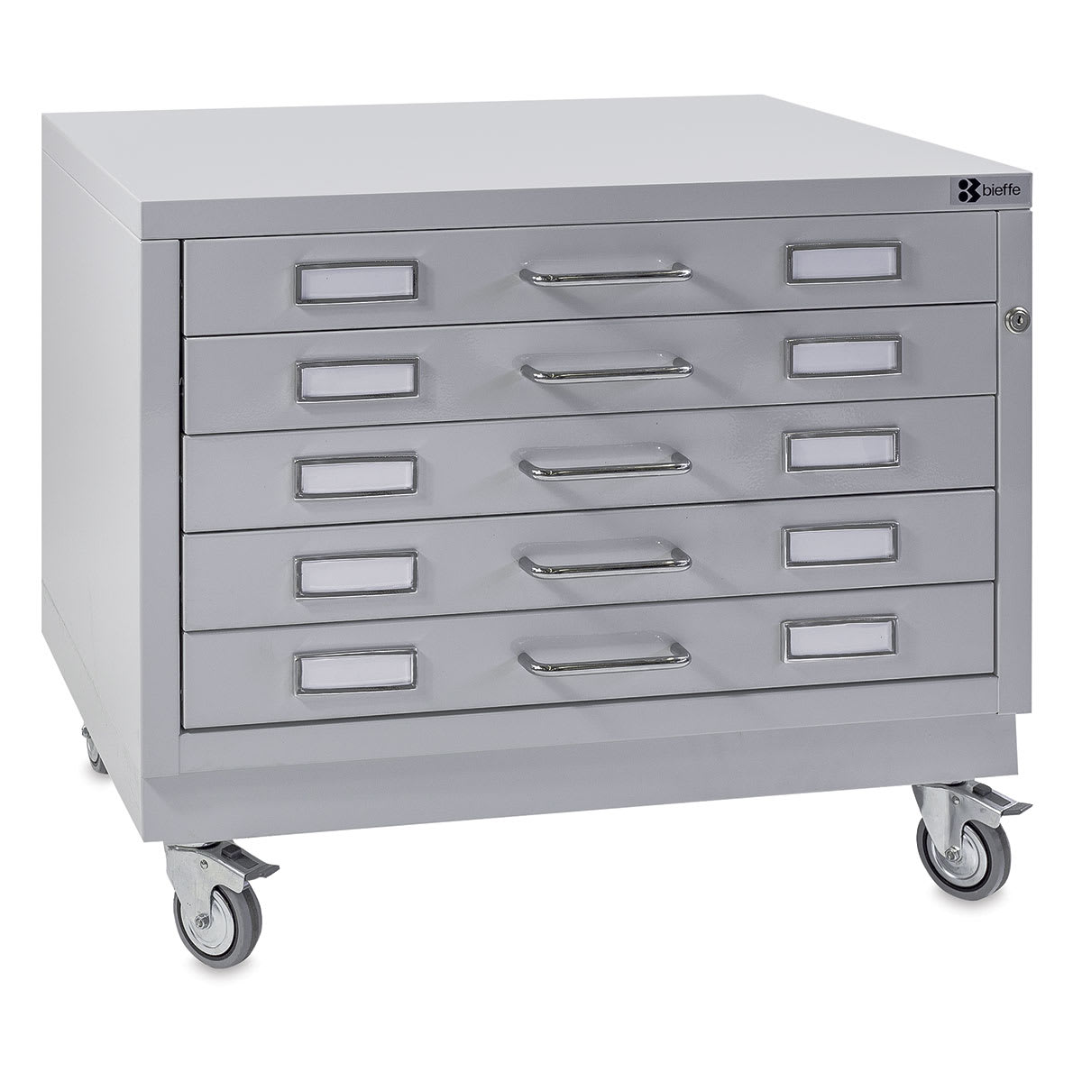 Bieffe BF Line Flat File - Light Grey, 5-Drawer, A2, 16-1/2" x 29-1/2" x 20-3/4" (Shown stacked)