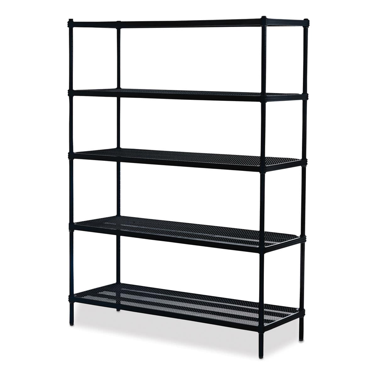Design Ideas MeshWorks Shelving Units - Angled view of 5 shelf Black unit