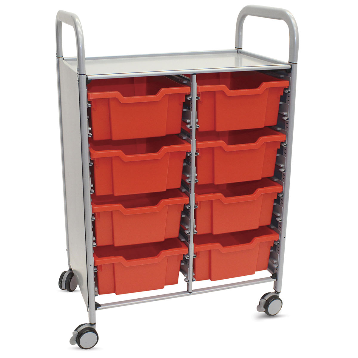 Gratnells Callero Storage Cart with 8 Deep Trays - Flame Red