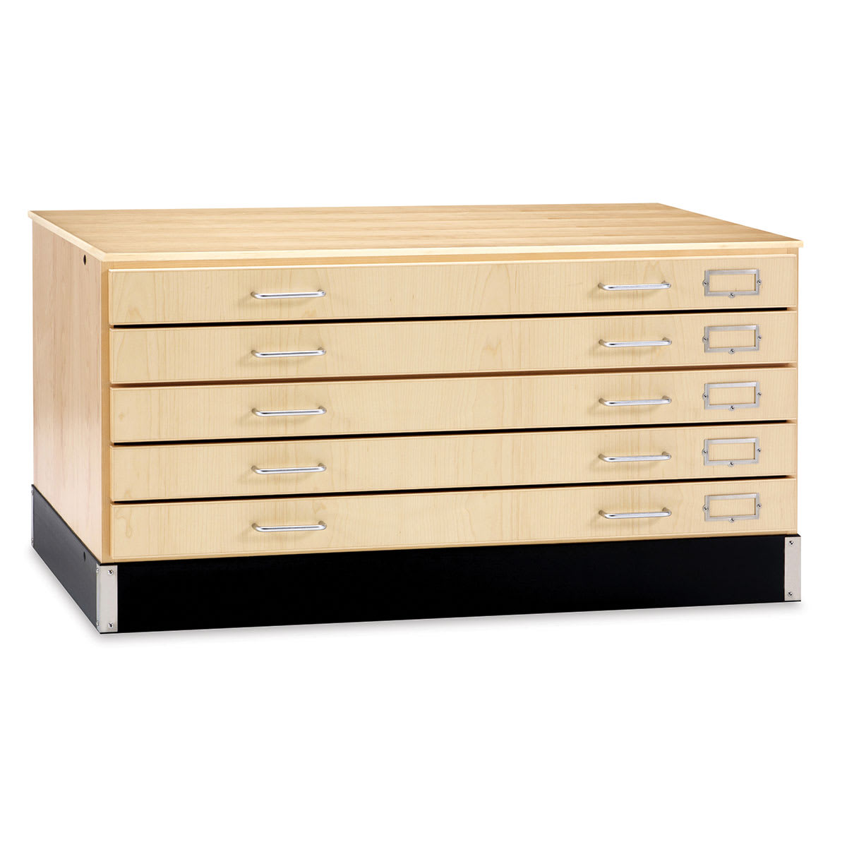 Diversified Spaces Flat File System - Maple Filing Unit shown with base and top, sold separately