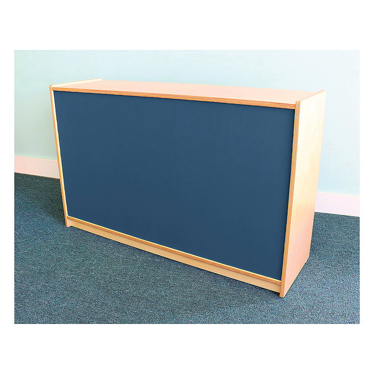 Whitney Brothers Plus Storage Cabinet - right angled rear view with blue back panel