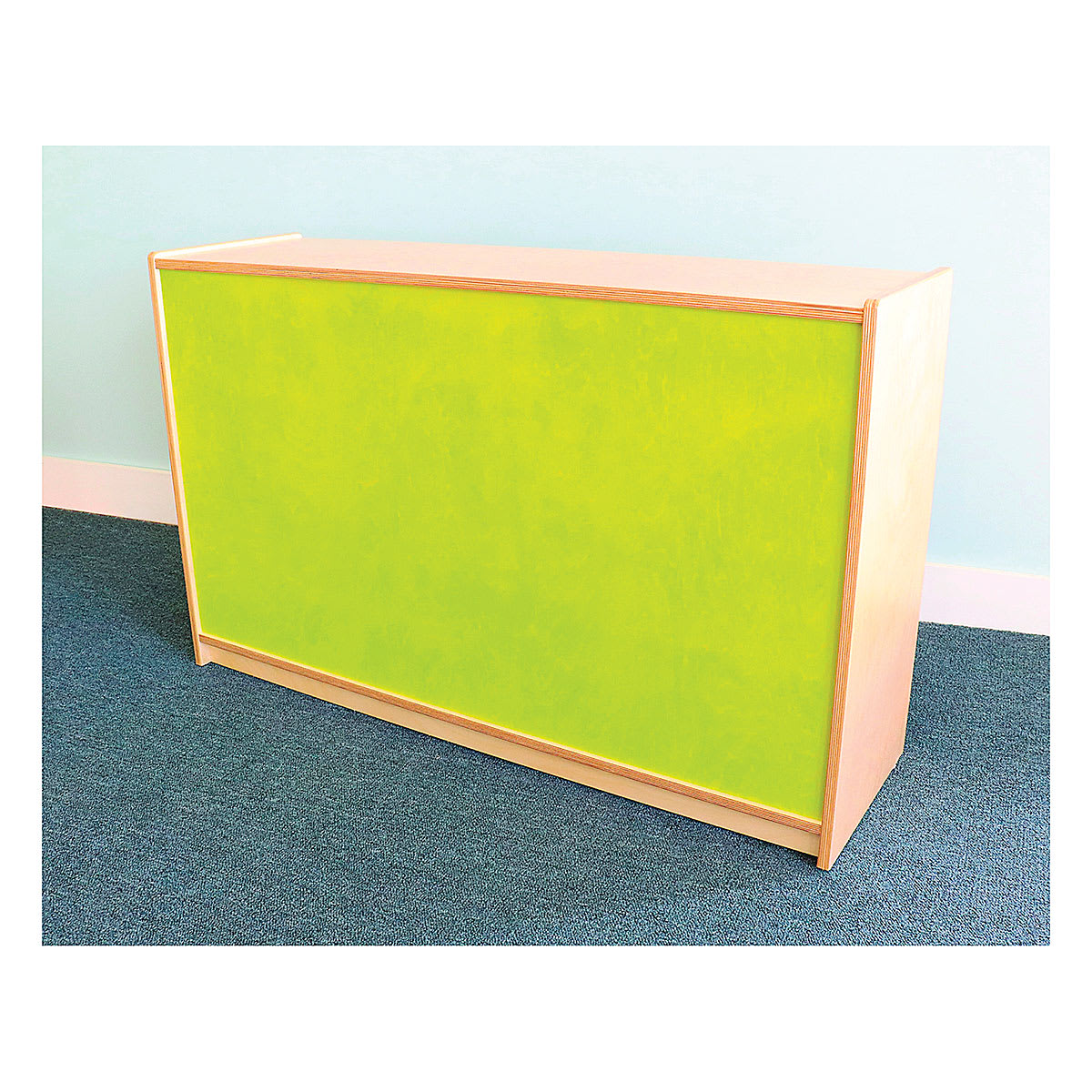 Whitney Brothers Plus Storage Cabinet - right angled rear view with green back panel
