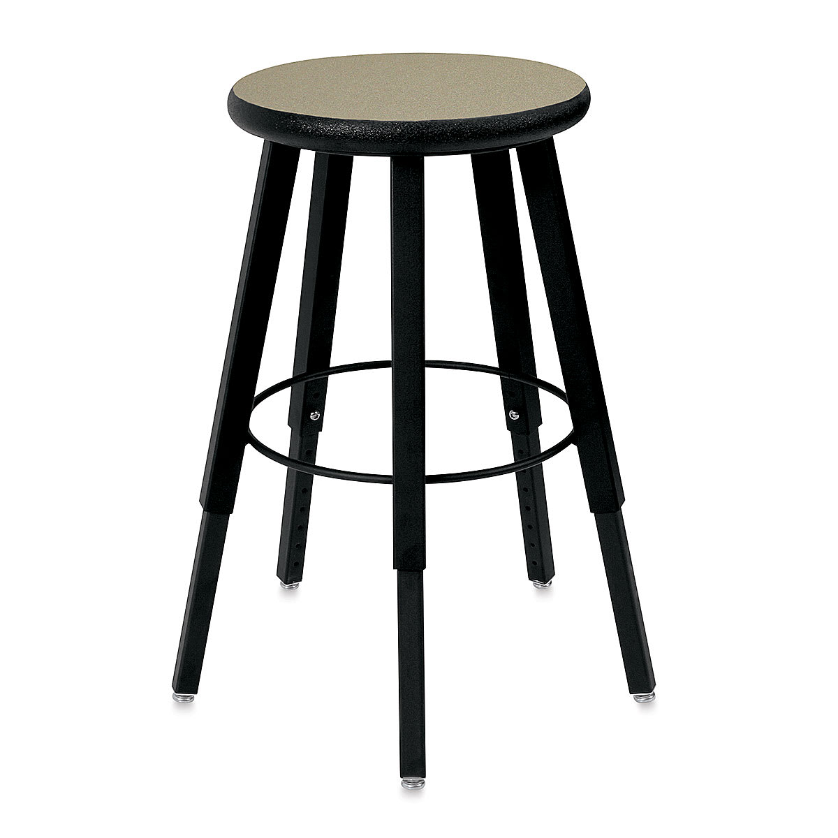 WB Mfg Solid Welded Stool - Adjustable 22" to 32", 5 Legs, Grey Nebula