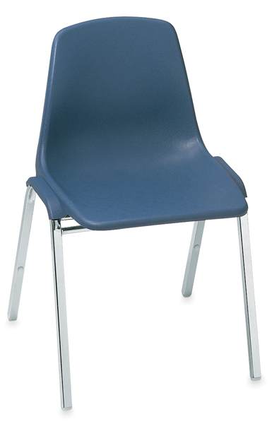 Polyshell Stacking Chair - Left angle view of Blue chair