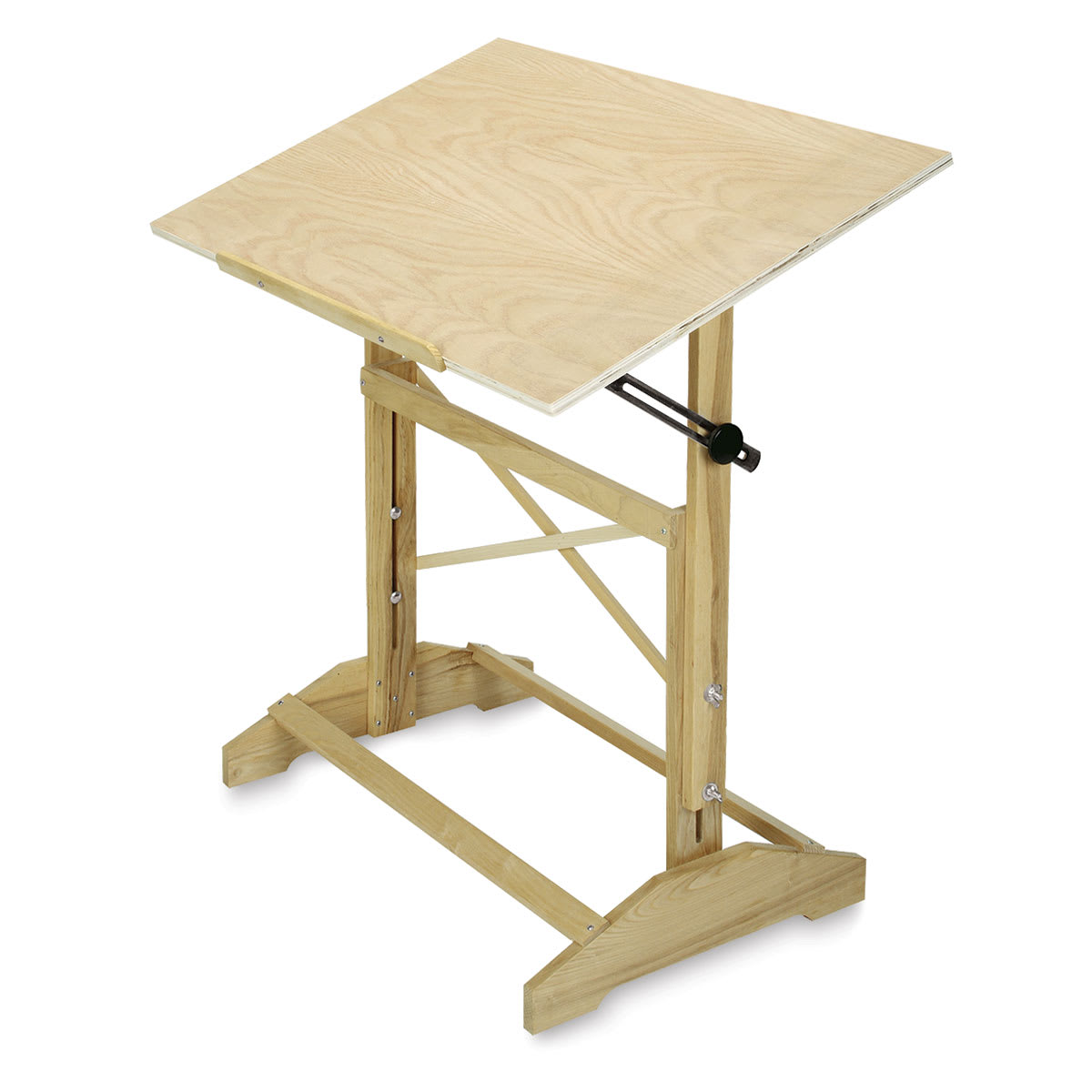 Fox Haase Professional Drafting Table - Right angled view of Natural finish table
