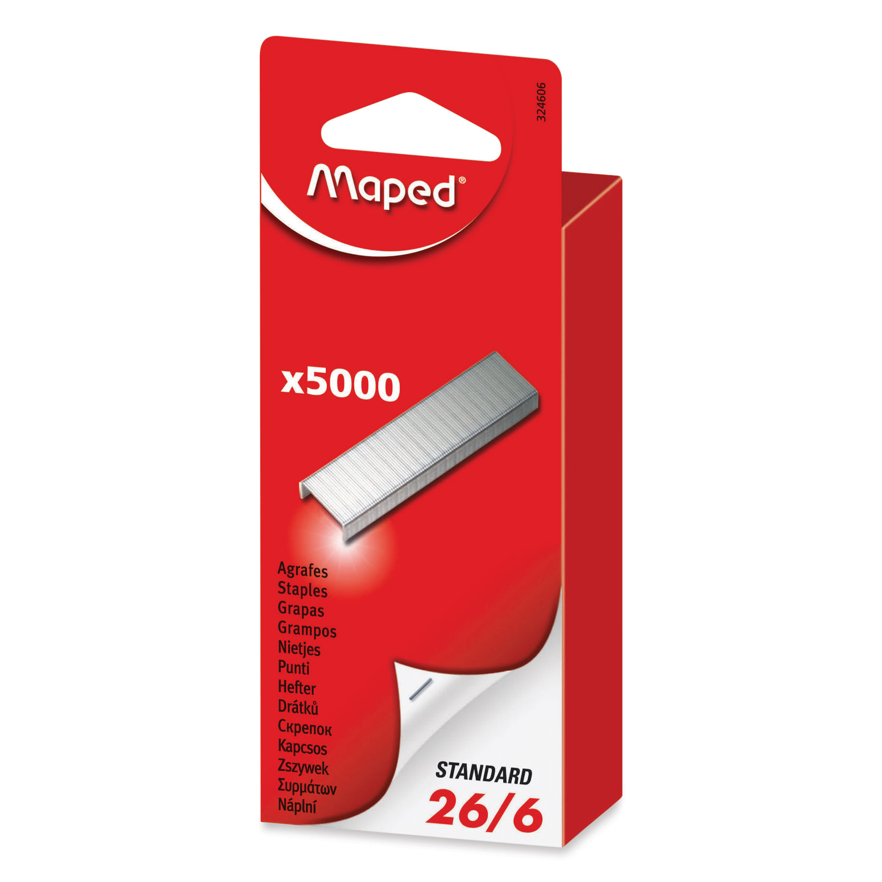 Maped Premium Standard Staples - 26/6, Pkg of 5000, packaging