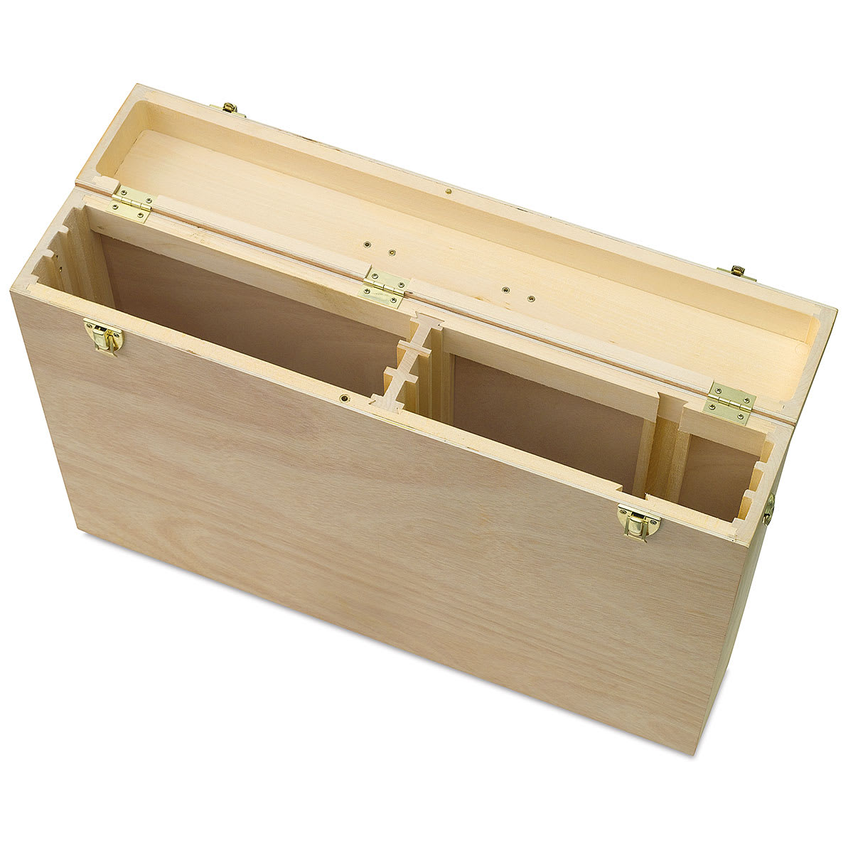 Jullian Canvas Carrying Case - Top view of open case showing adjustable dividers