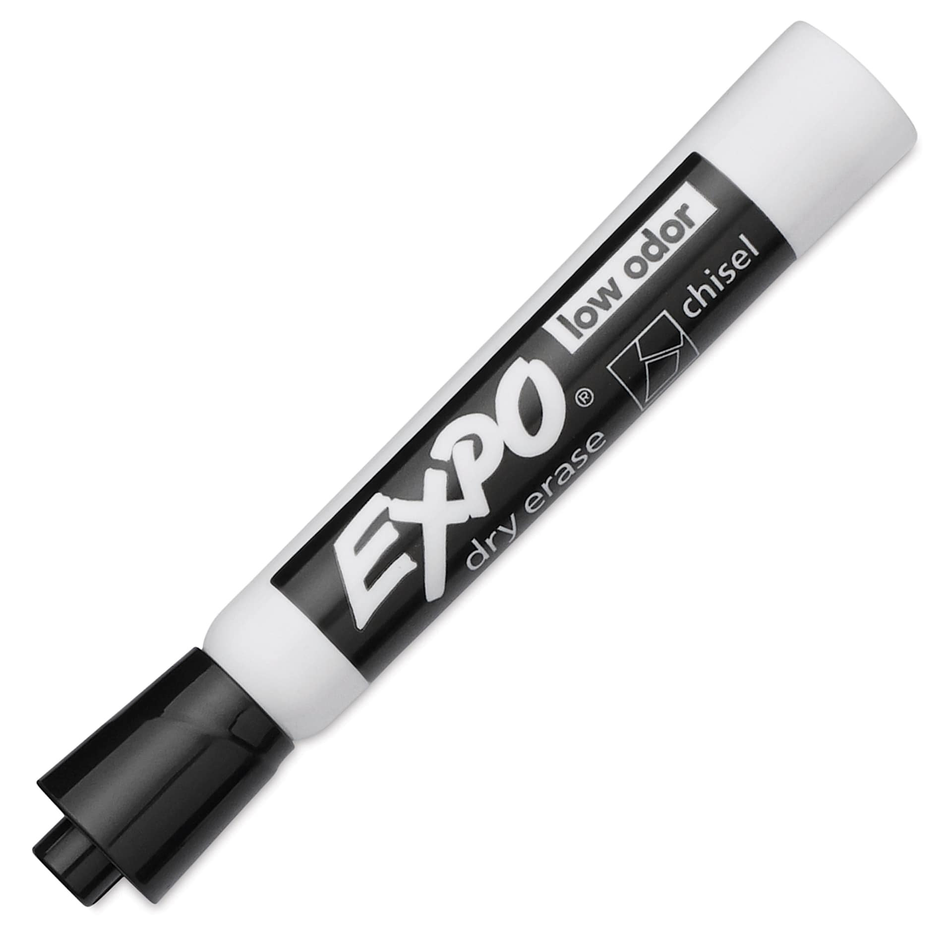 Expo Dry Erase Low Odor Markers - Chisel Tip, Black, Set of 36, single marker