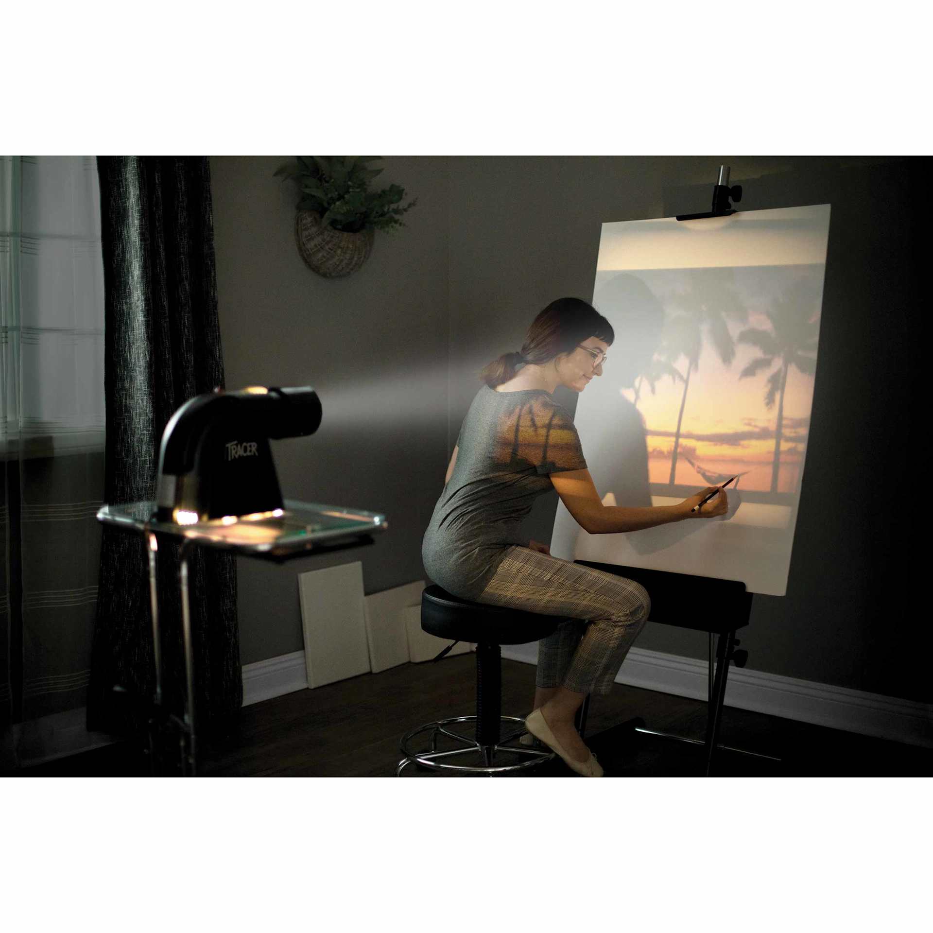 Artograph LED Tracer Projector - Black, projected beach scene