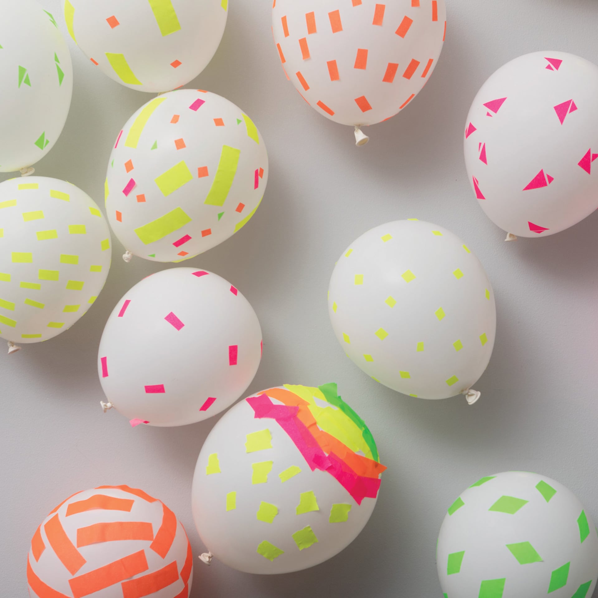 Duck Craft Paper Tapes applied to balloons