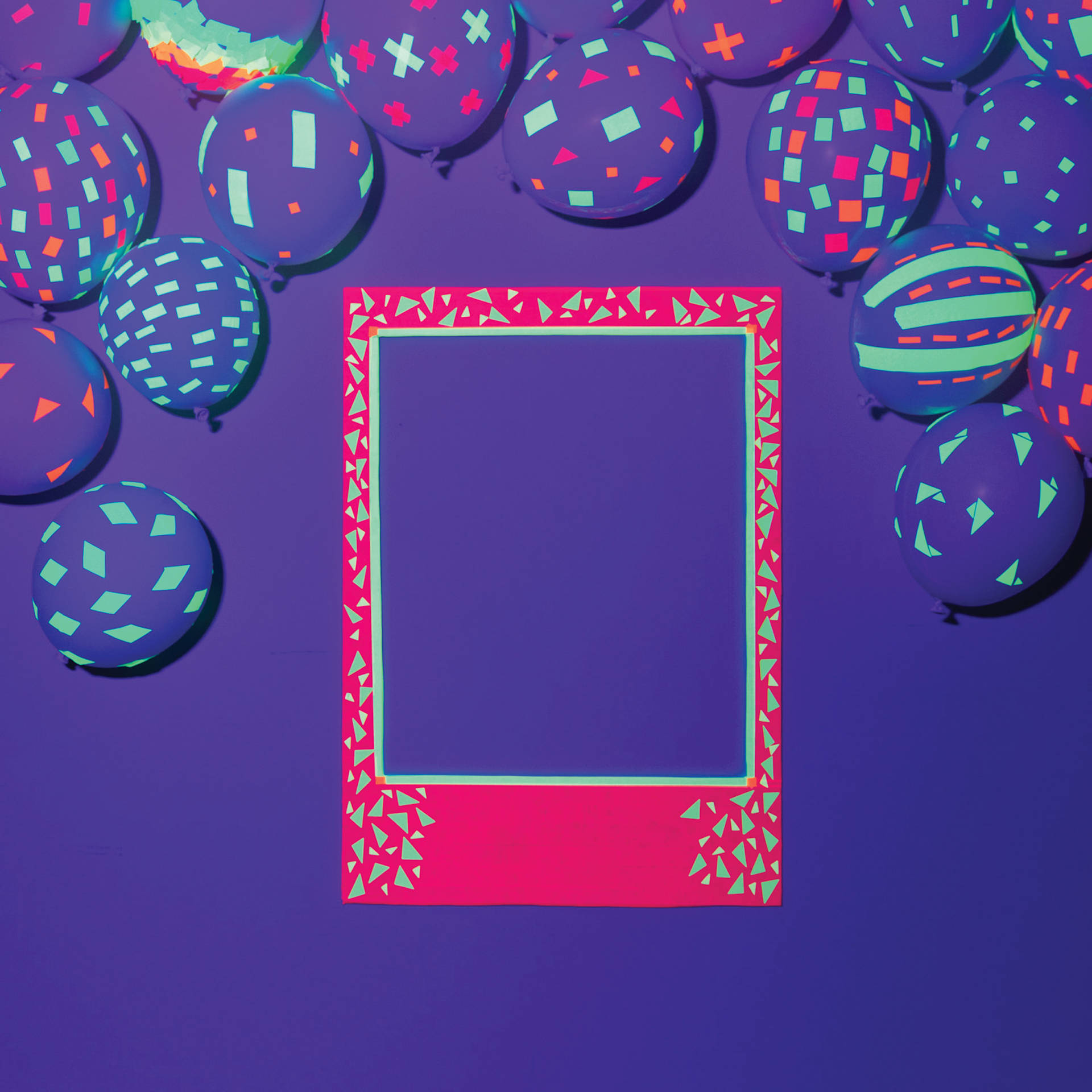 Duck Craft Paper Tapes forming photograph image on wall with blacklight