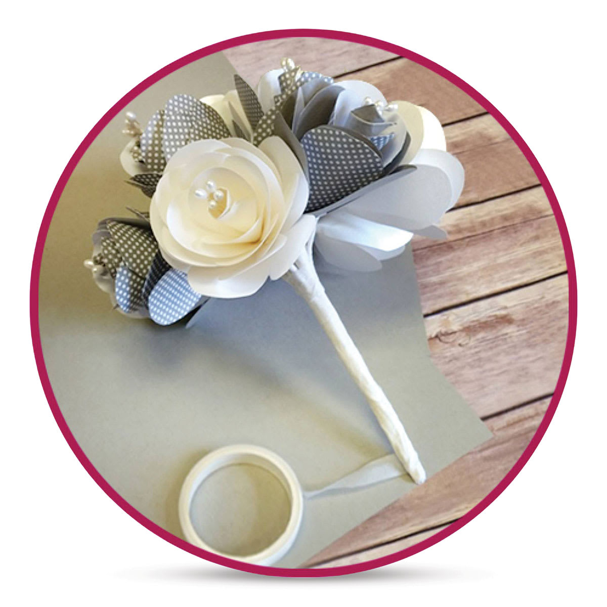 Craft Decor Floral Tape - White, 60 ft (Shown with flowers)