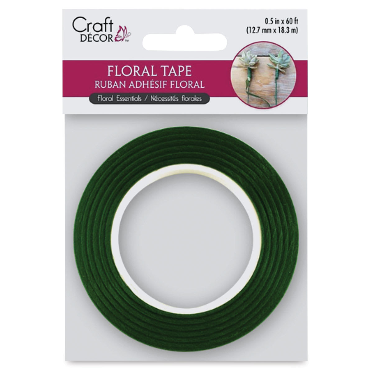 Craft Decor Floral Tape - Green, 60 ft (In packaging)