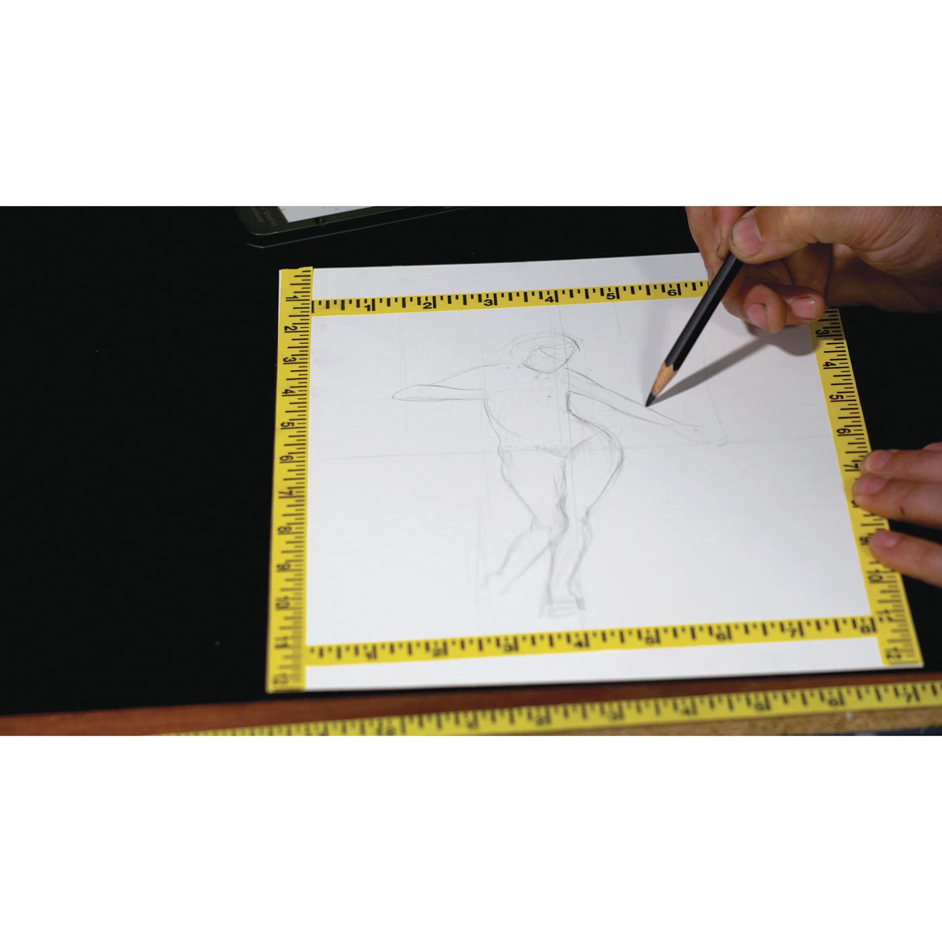 Blick Repositionable Ruler Tape, tape on all edges of paper board