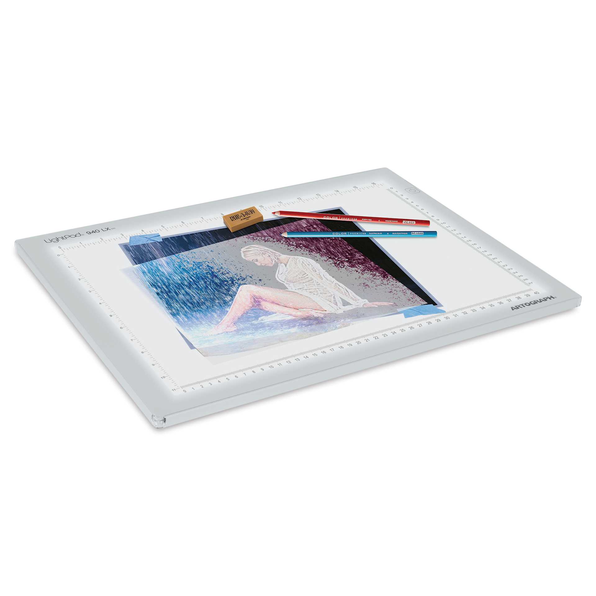 Artograph LED LightPad - 12" x 17" side view with sketch