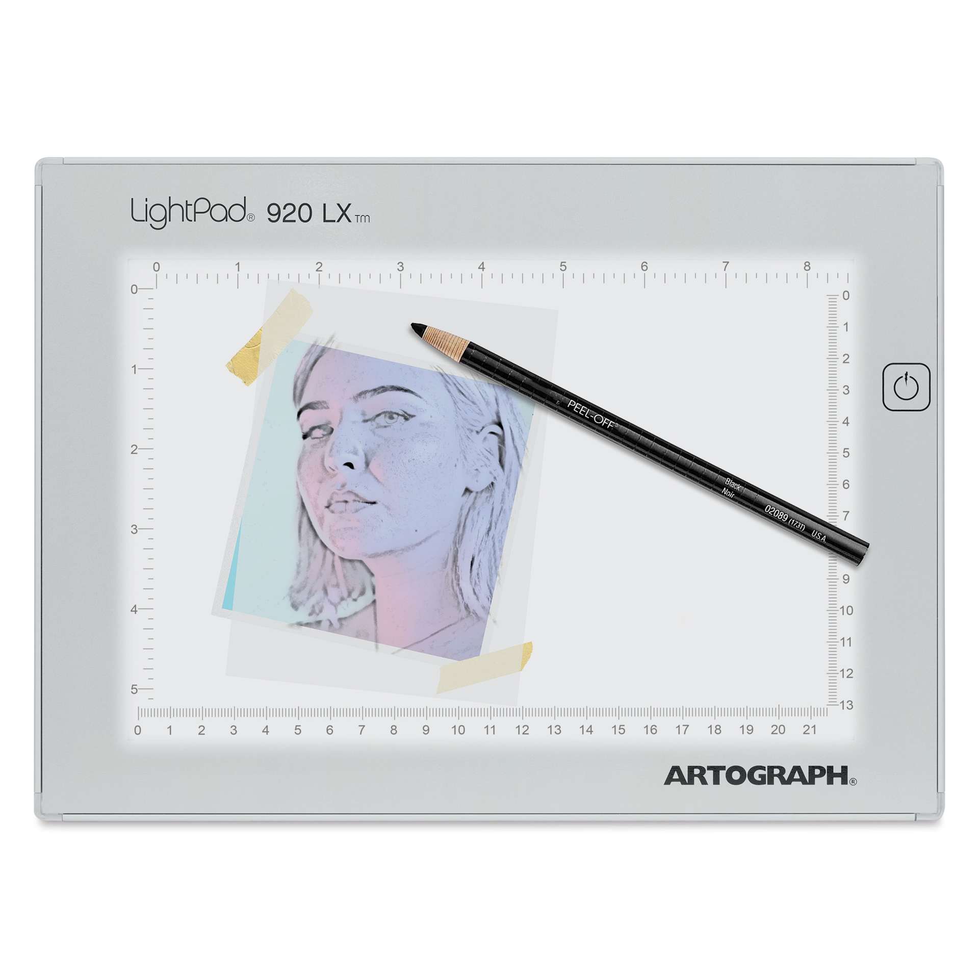 Artograph LED LightPad - 6" x 9" top view with sketch