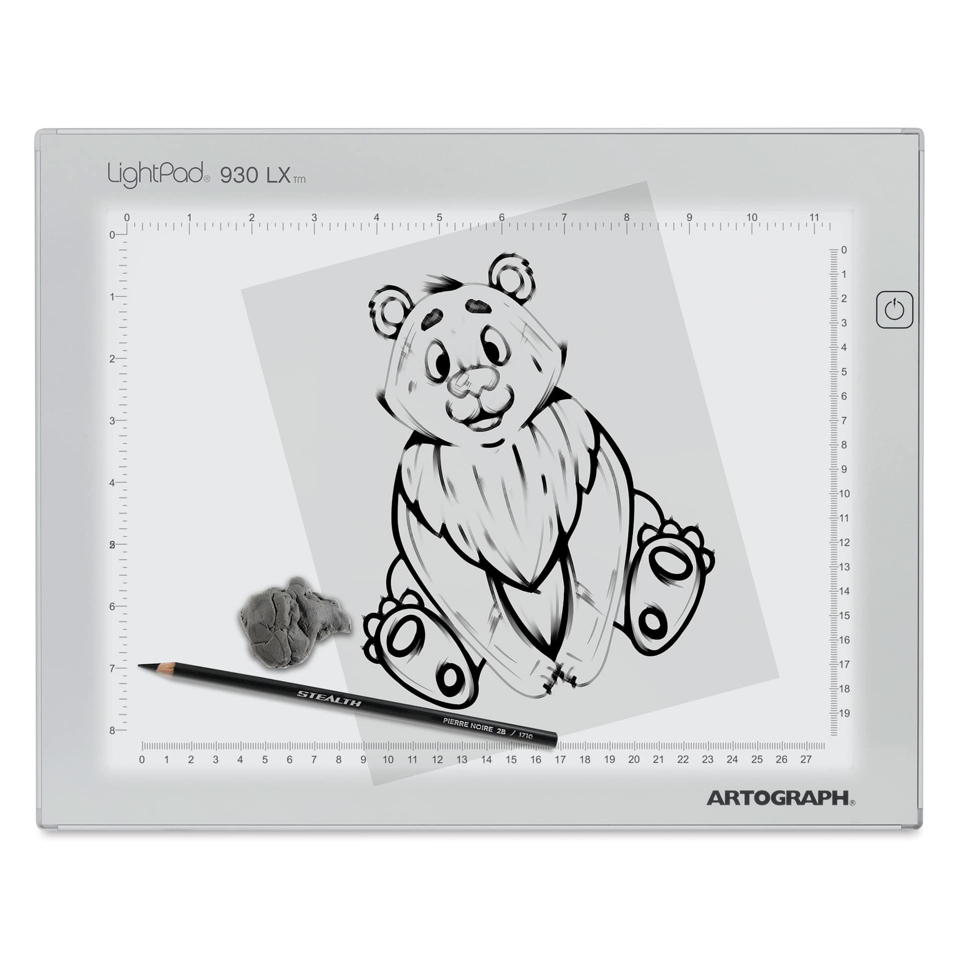 Artograph LED LightPad - 9" x 12" top view with sketch