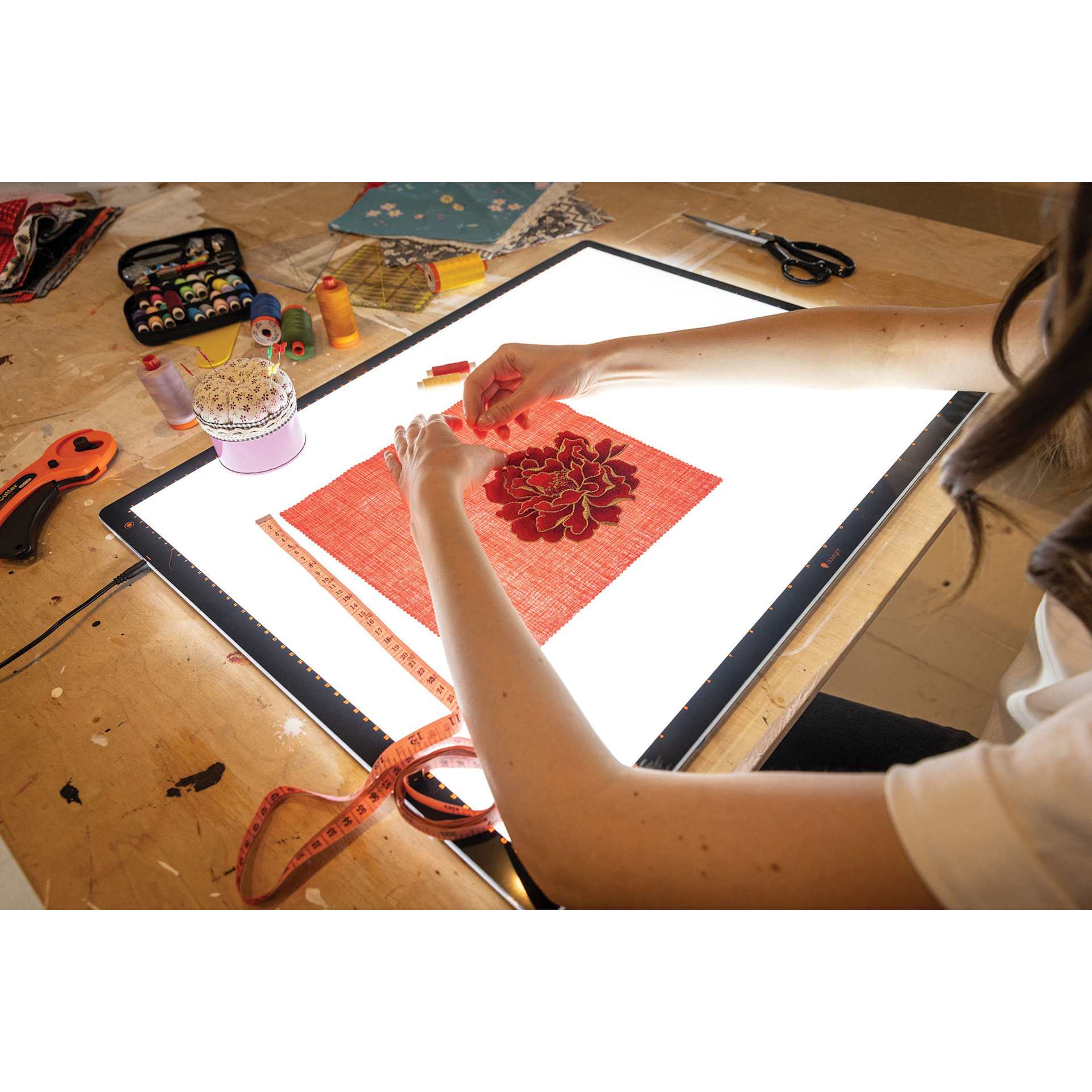 Daylight Wafer LED Light Pad - 13" x 18" - in use