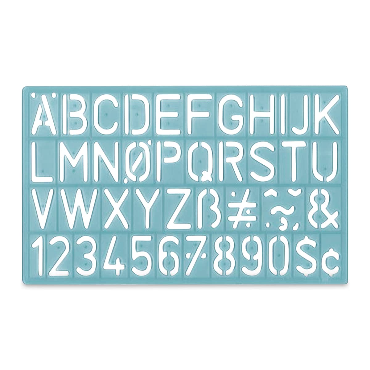 Westcott Stencil Lettering Guide - Caps and Numbers, 1-1/8"