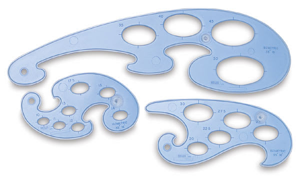 Helix Irregular Curves - Set of 3 Curves shown
